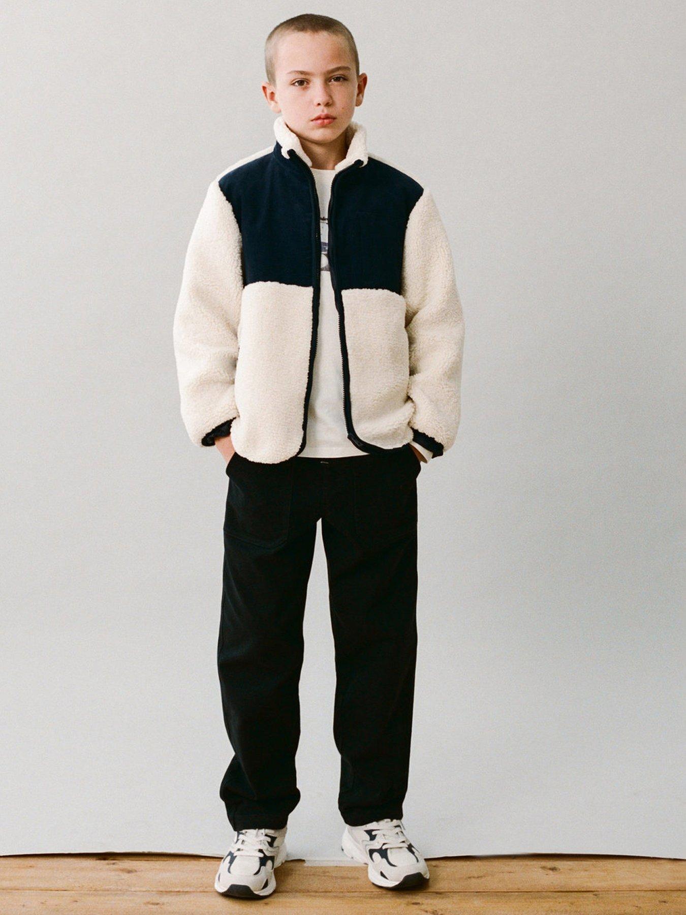 Mango Boys Elasticated Waist Twill Trousers - Navy