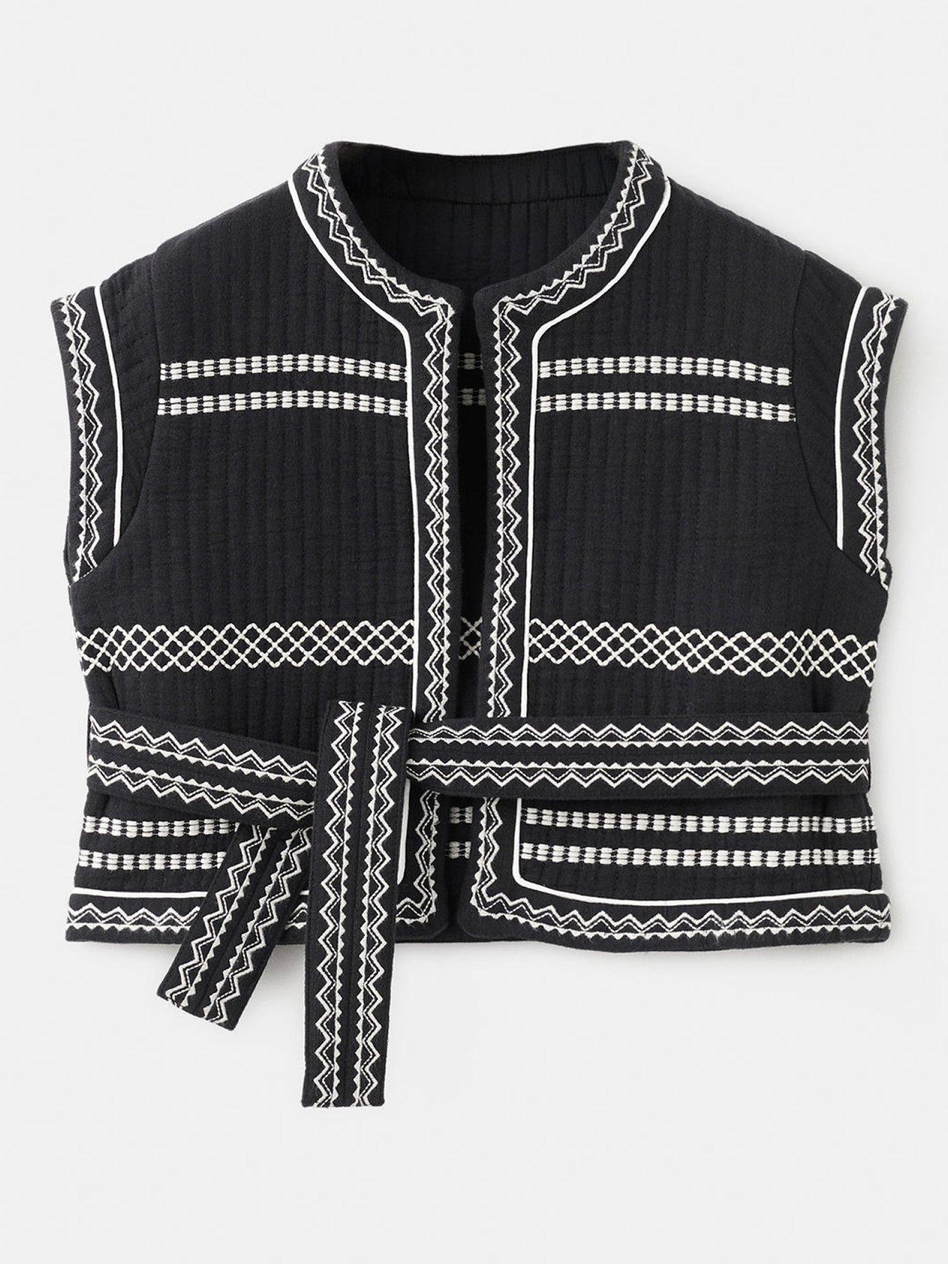 Image 2 of 6 of Mango Girls Tie Detail Waistcoat - Black