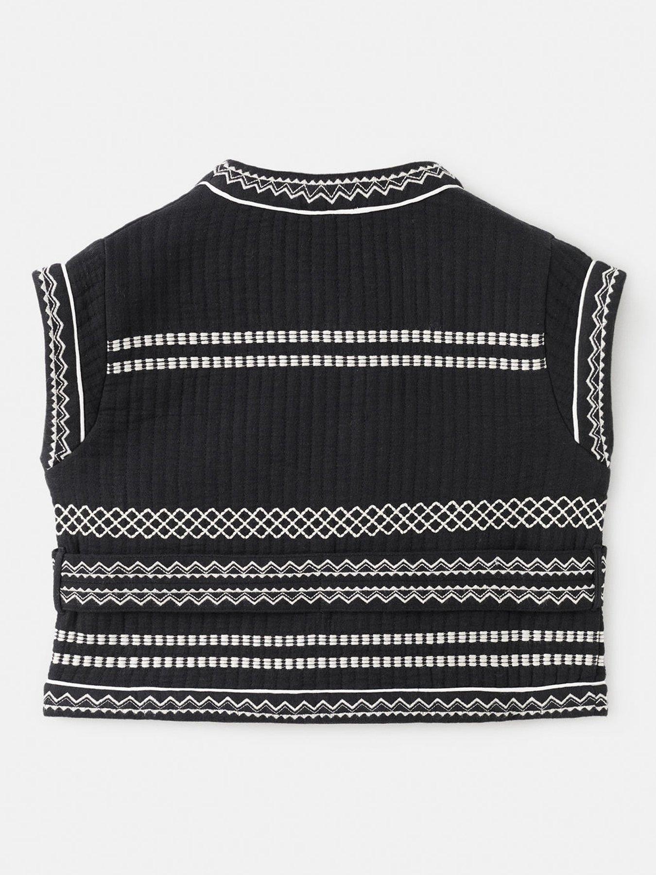 Image 3 of 6 of Mango Girls Tie Detail Waistcoat - Black