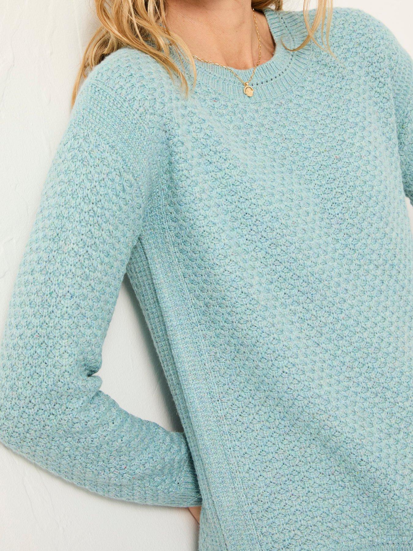 Image 4 of 5 of FatFace Ella Textured Jumper - Blue
