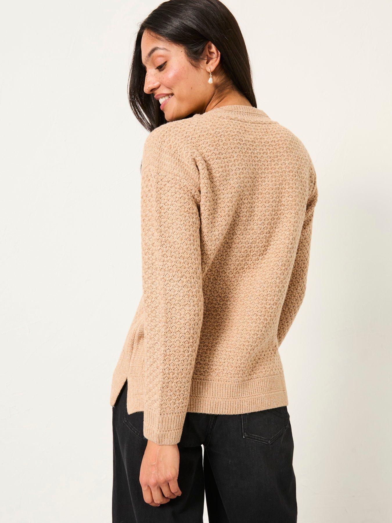 stillFront image of fatface-ella-textured-jumper-dark-natural