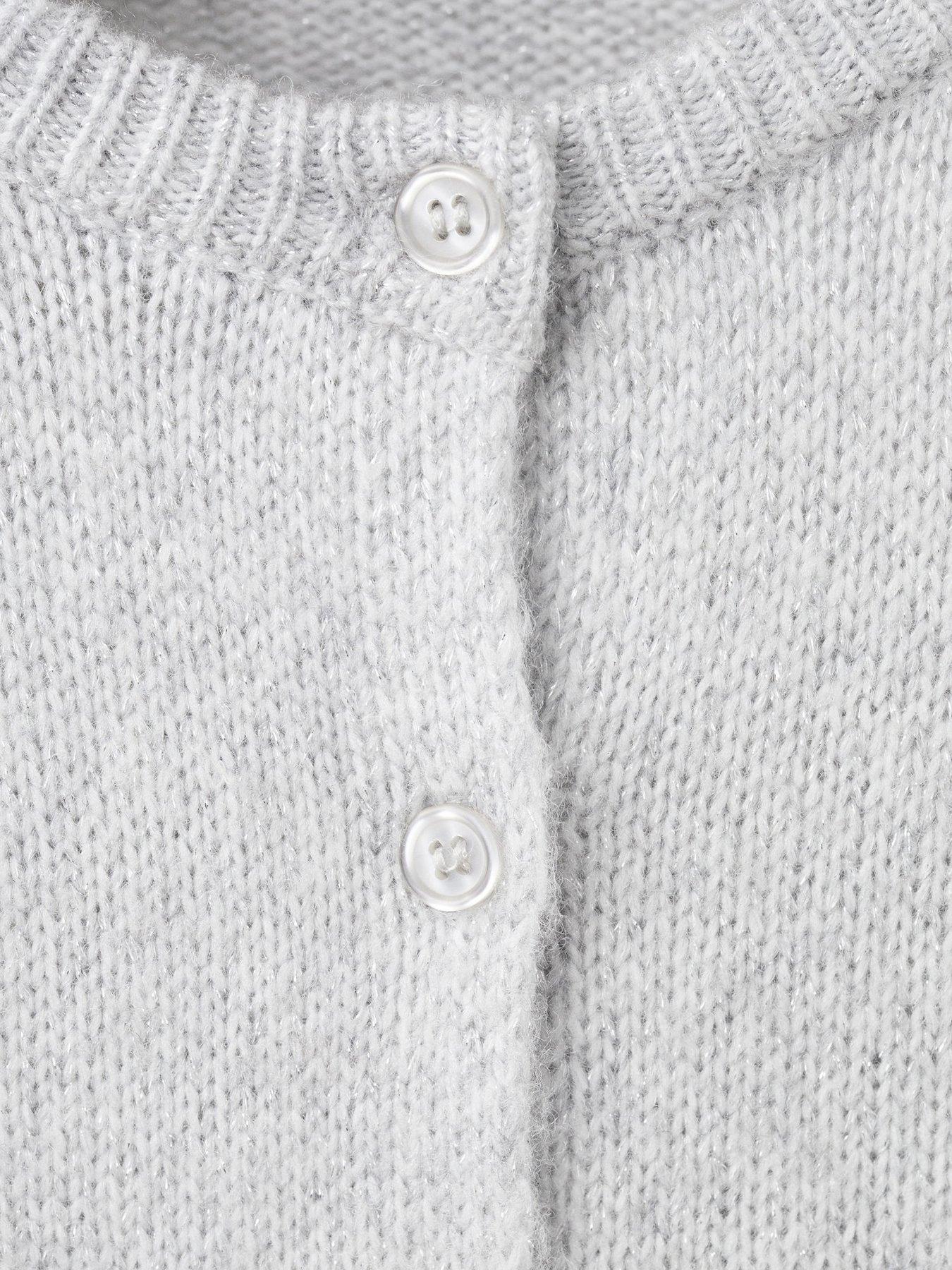  image of mango-girls-knitted-cardigan-light-grey