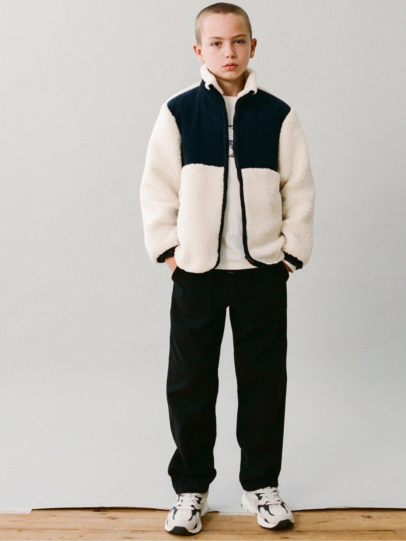 Image 1 of 2 of Mango Boys Fleece Jacket - Light Cream