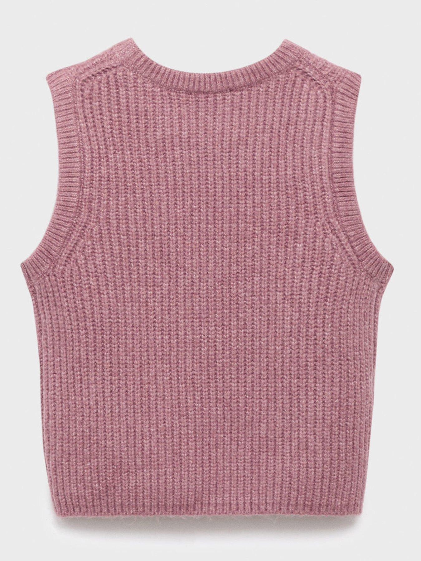 Image 2 of 4 of Mango Girls Knitted Vest - Dark Pink