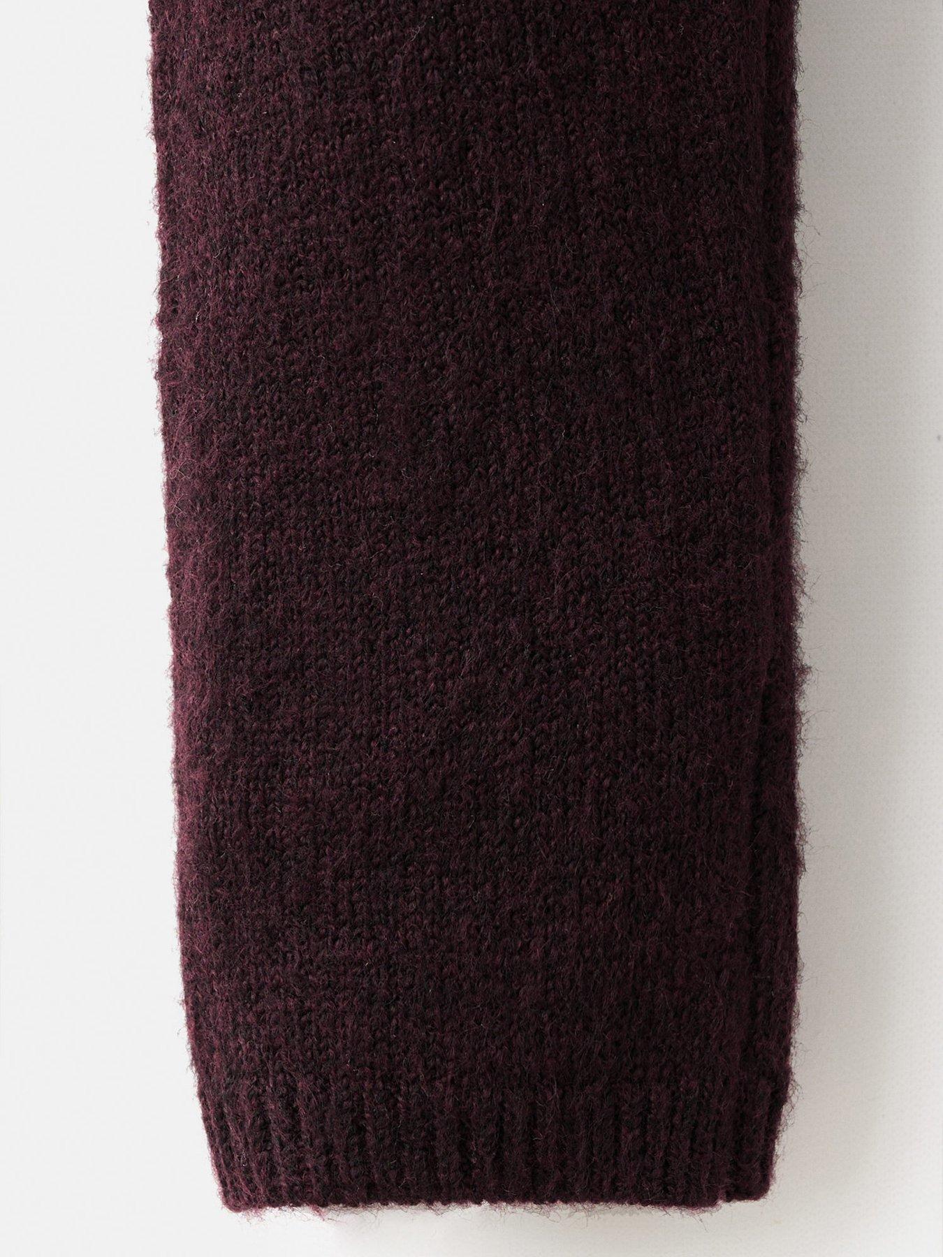 Image 3 of 4 of Mango Baby Unisex Knitted Co-ord Leggings - Dark Red