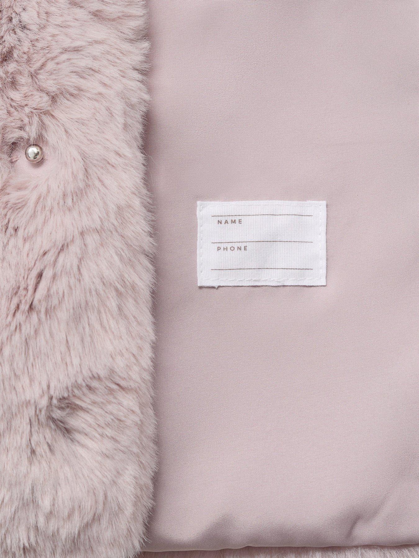 Image 4 of 4 of Mango Girls Faux Fur Coat - Pink