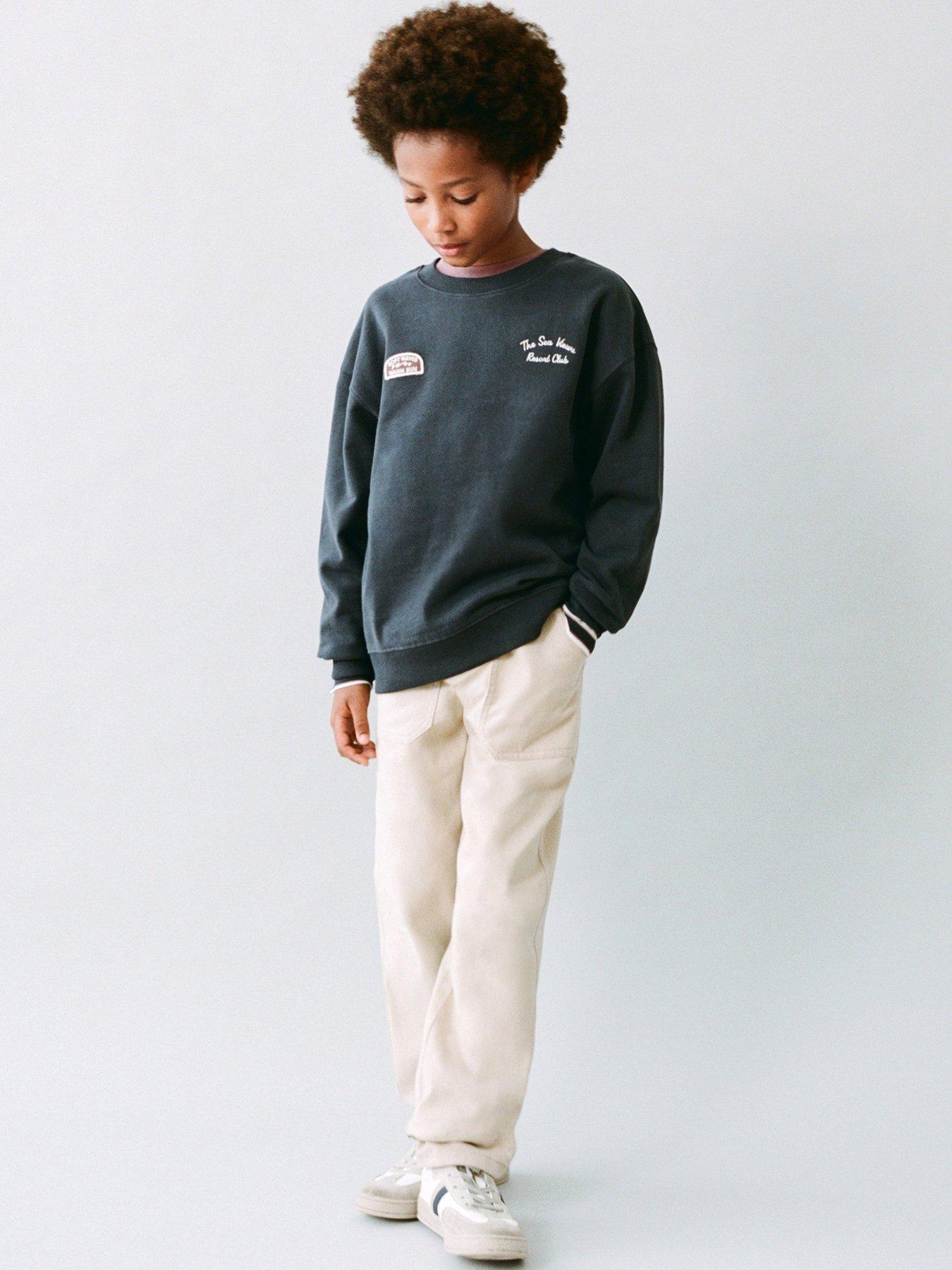 Mango Boys Sea Views Back Print Sweat - Navy