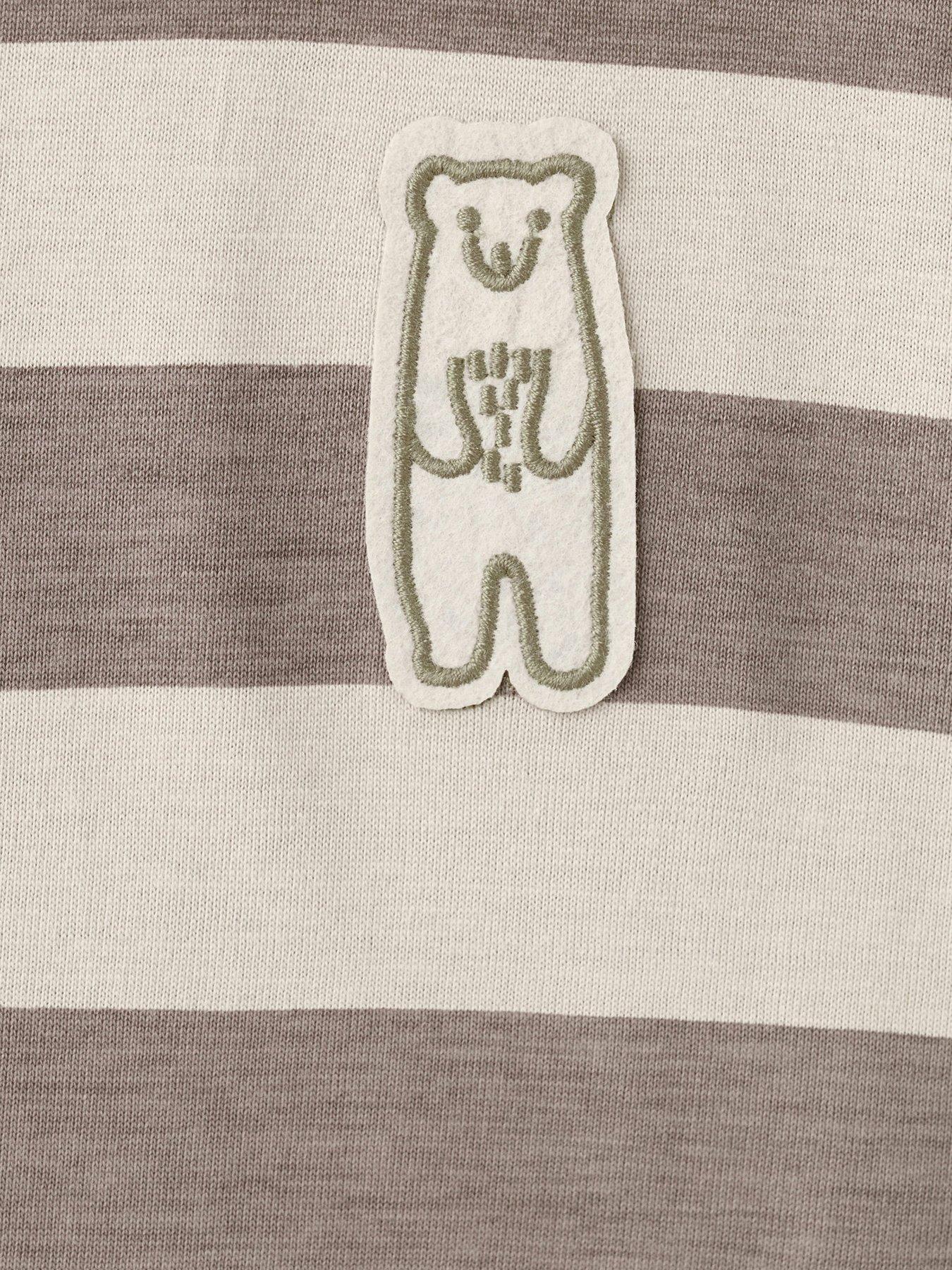  image of mango-younger-boys-bear-stripe-long-sleeve-t-shirt-beige