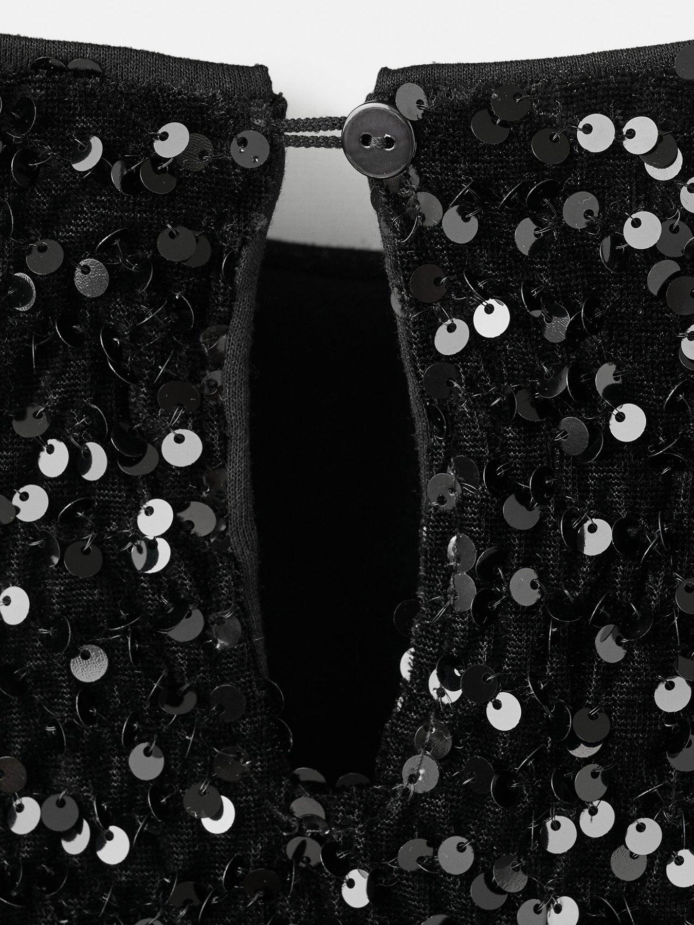  image of mango-girls-sequin-co-ord-top-black