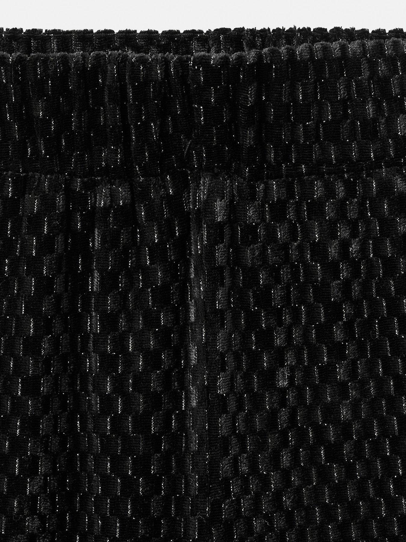  image of mango-girls-metallic-velour-trousers-black