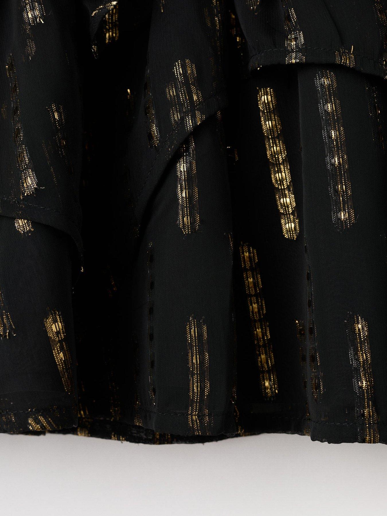 Image 3 of 4 of Mango Girls Metallic Detail Skirt - Black