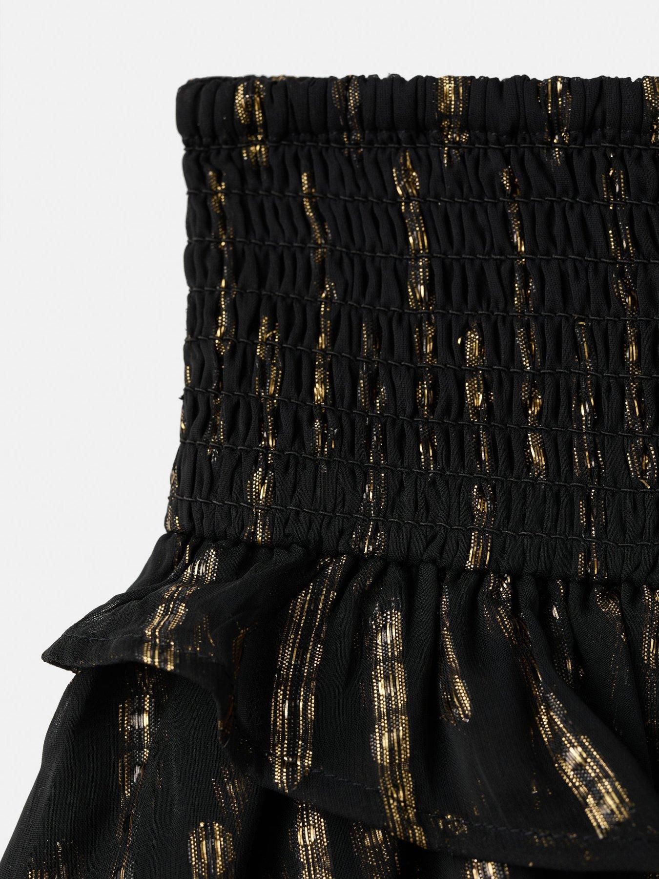 Image 4 of 4 of Mango Girls Metallic Detail Skirt - Black