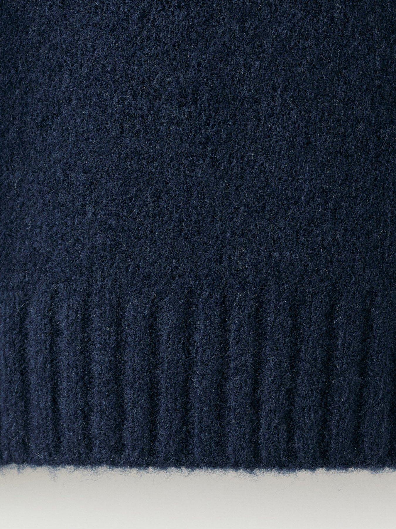 Image 4 of 4 of Mango Younger Boys Plain Knitted Jumper - Navy