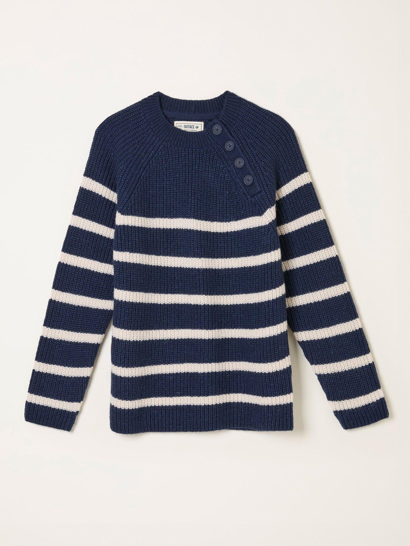 Image 6 of 6 of FatFace Breton Stripe Jumper - Navy
