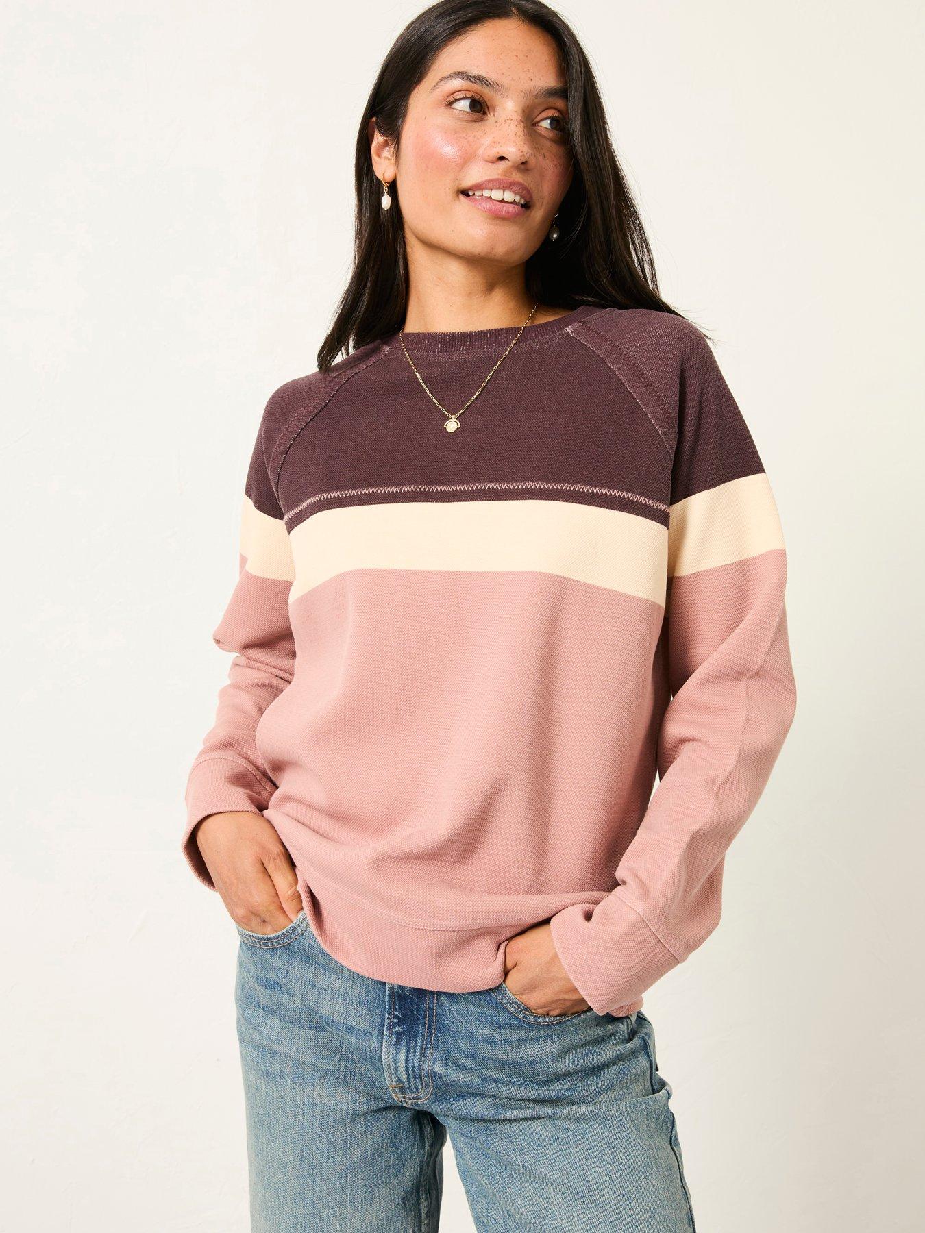 Image 1 of 6 of FatFace Airlie Crew Sweatshirt - Pink