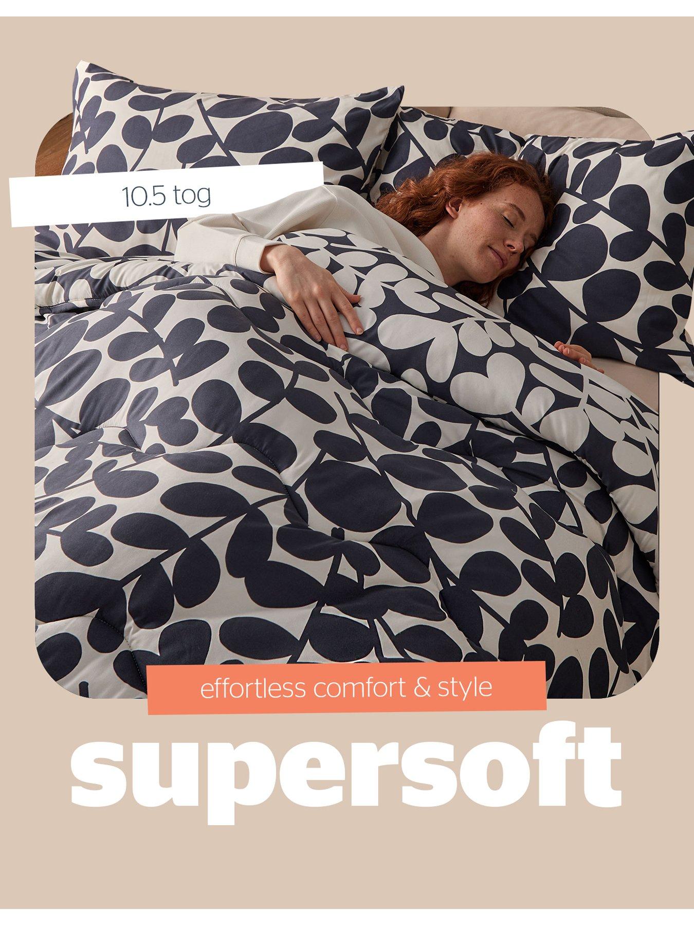 Image 4 of 7 of Silentnight Leaf Print Coverless Duvet And Pillowcase Set - Blue