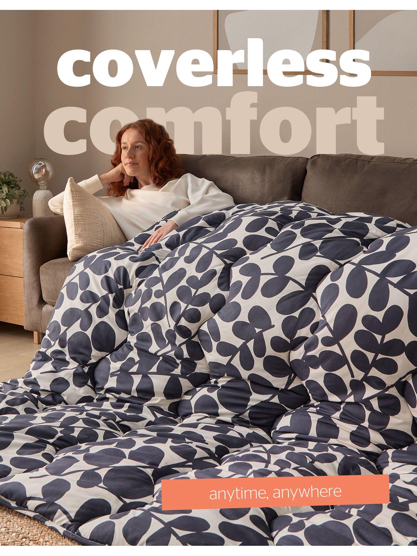 Image 5 of 7 of Silentnight Leaf Print Coverless Duvet And Pillowcase Set - Blue