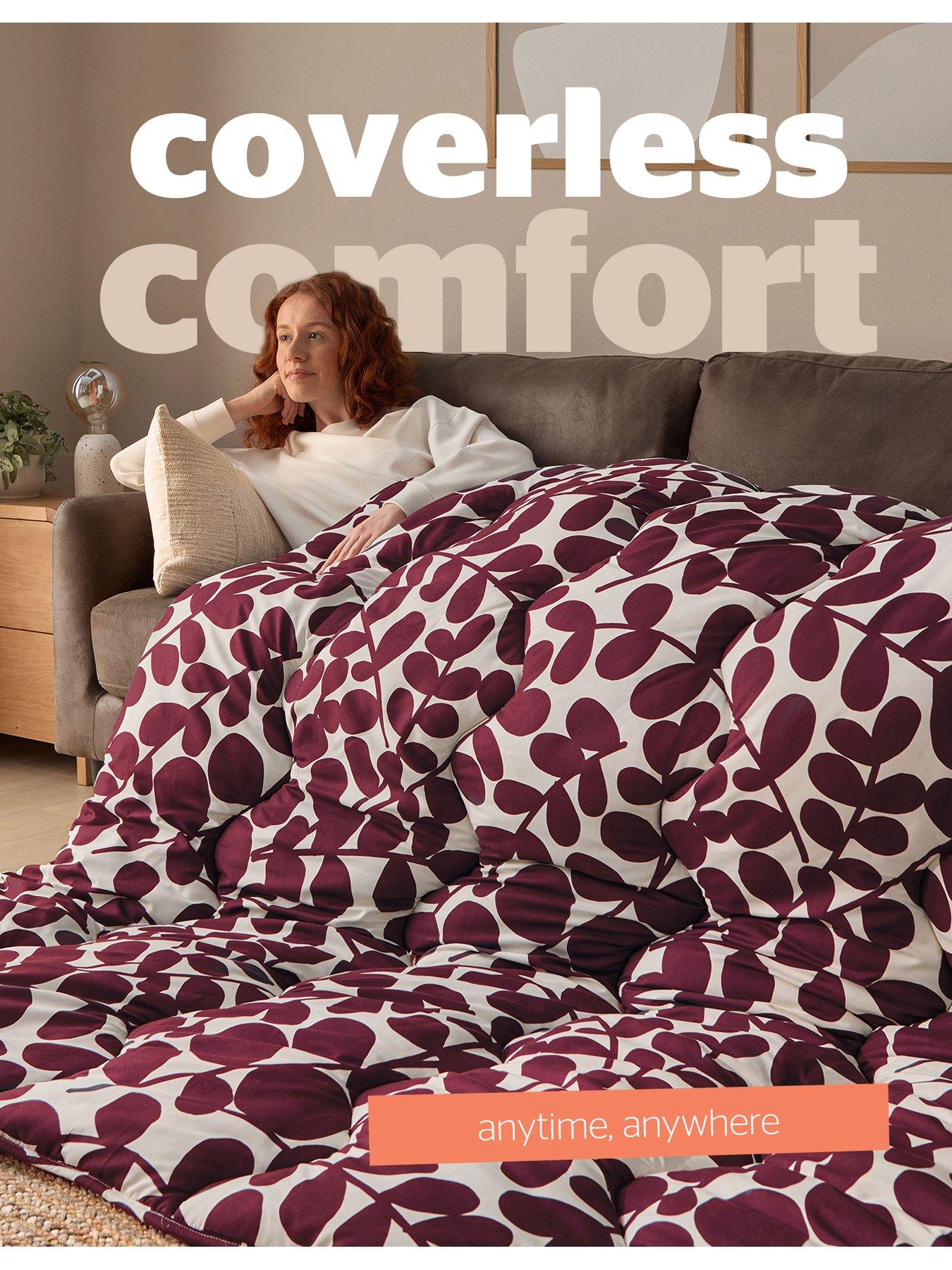 Image 5 of 7 of Silentnight Leaf Print Coverless Duvet And Pillowcase Set - Berry