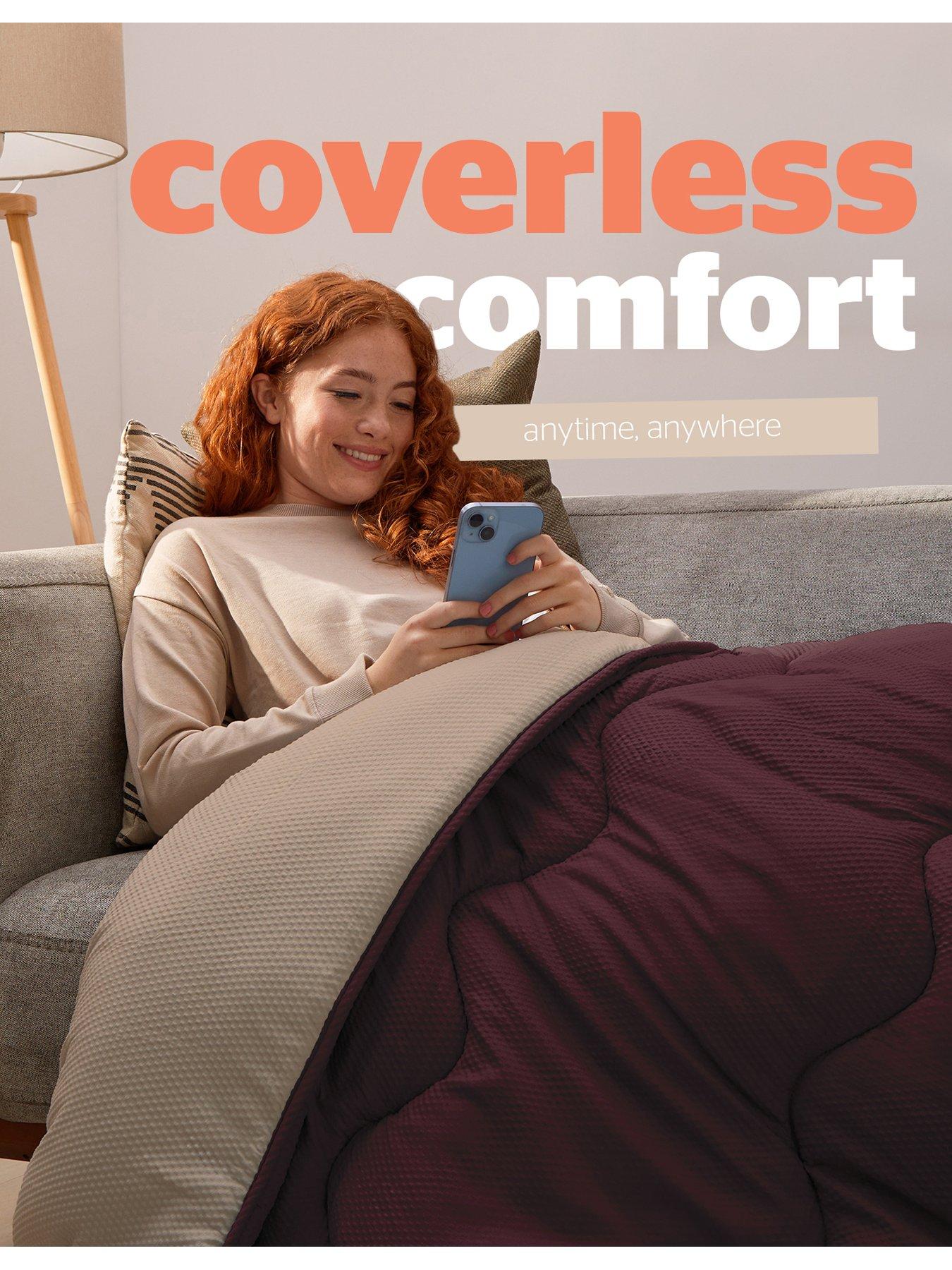 Image 5 of 7 of Silentnight Seersucker Coverless Duvet and Pillowcase Set - 10.5 Tog Berry/Natural