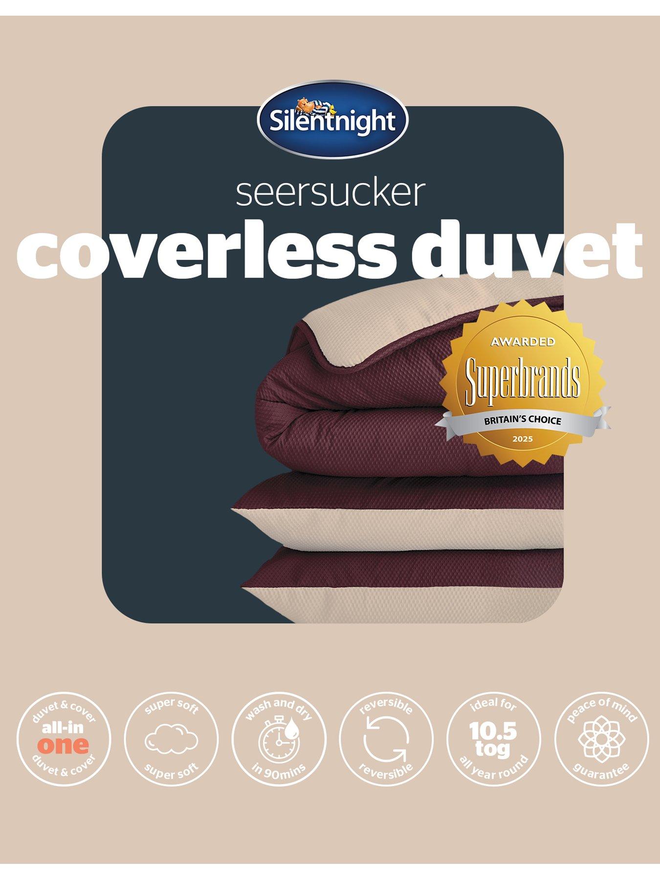 Image 7 of 7 of Silentnight Seersucker Coverless Duvet and Pillowcase Set - 10.5 Tog Berry/Natural