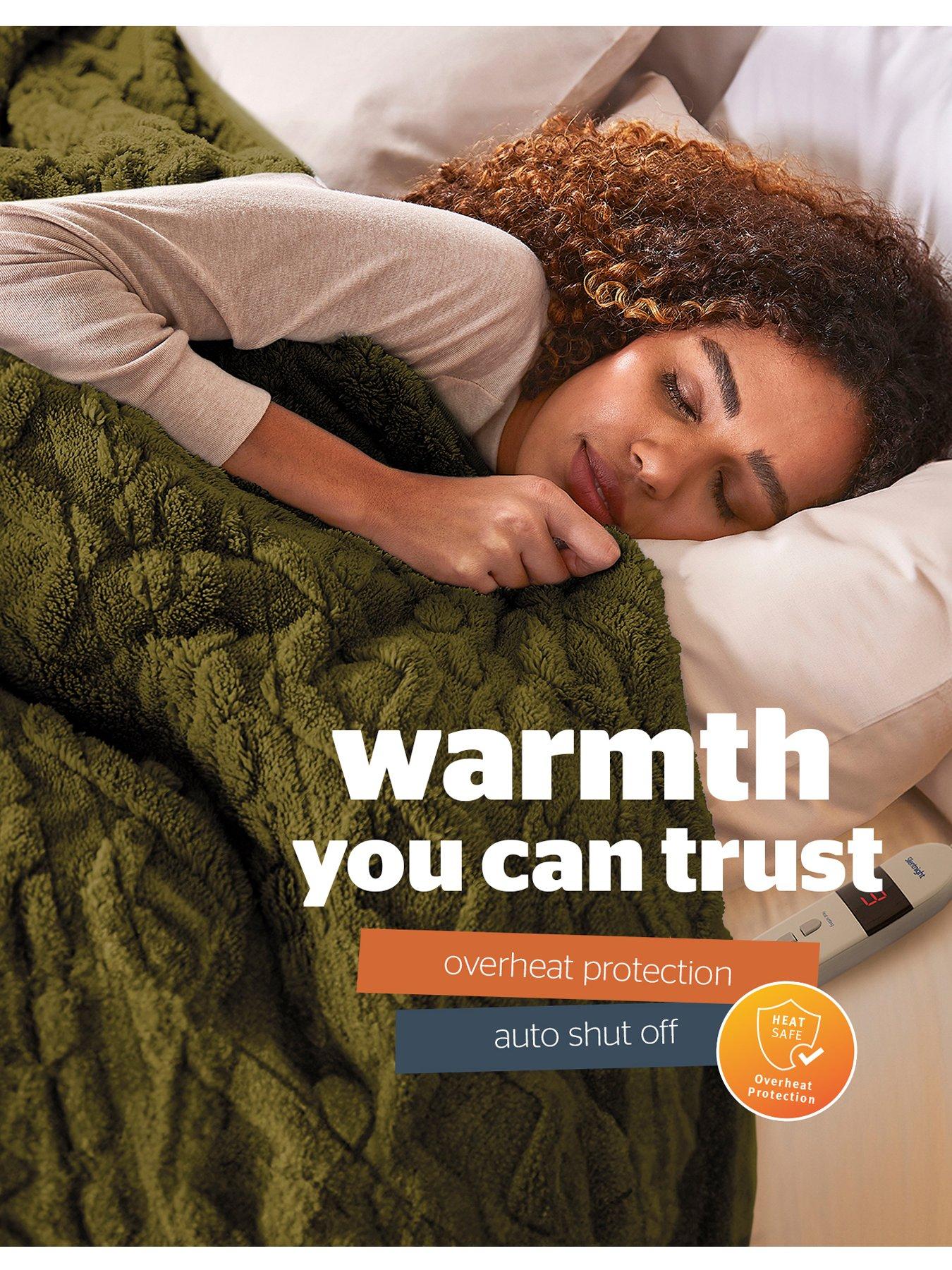  image of silentnight-luxury-super-cosy-heated-throw-forest-greenolive