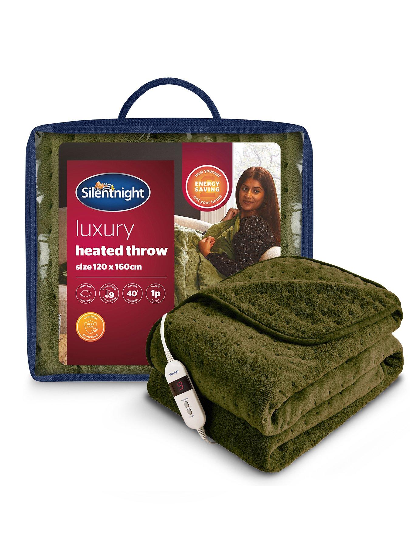 undefined Silentnight Luxury Heated Throw - Forest Green/olive