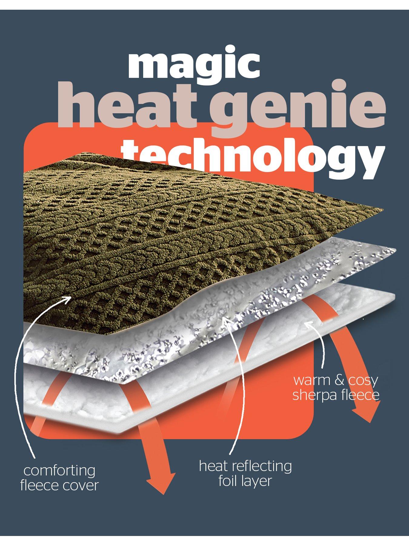  image of silentnight-heat-genie-cable-knit-giant-blanket-olive