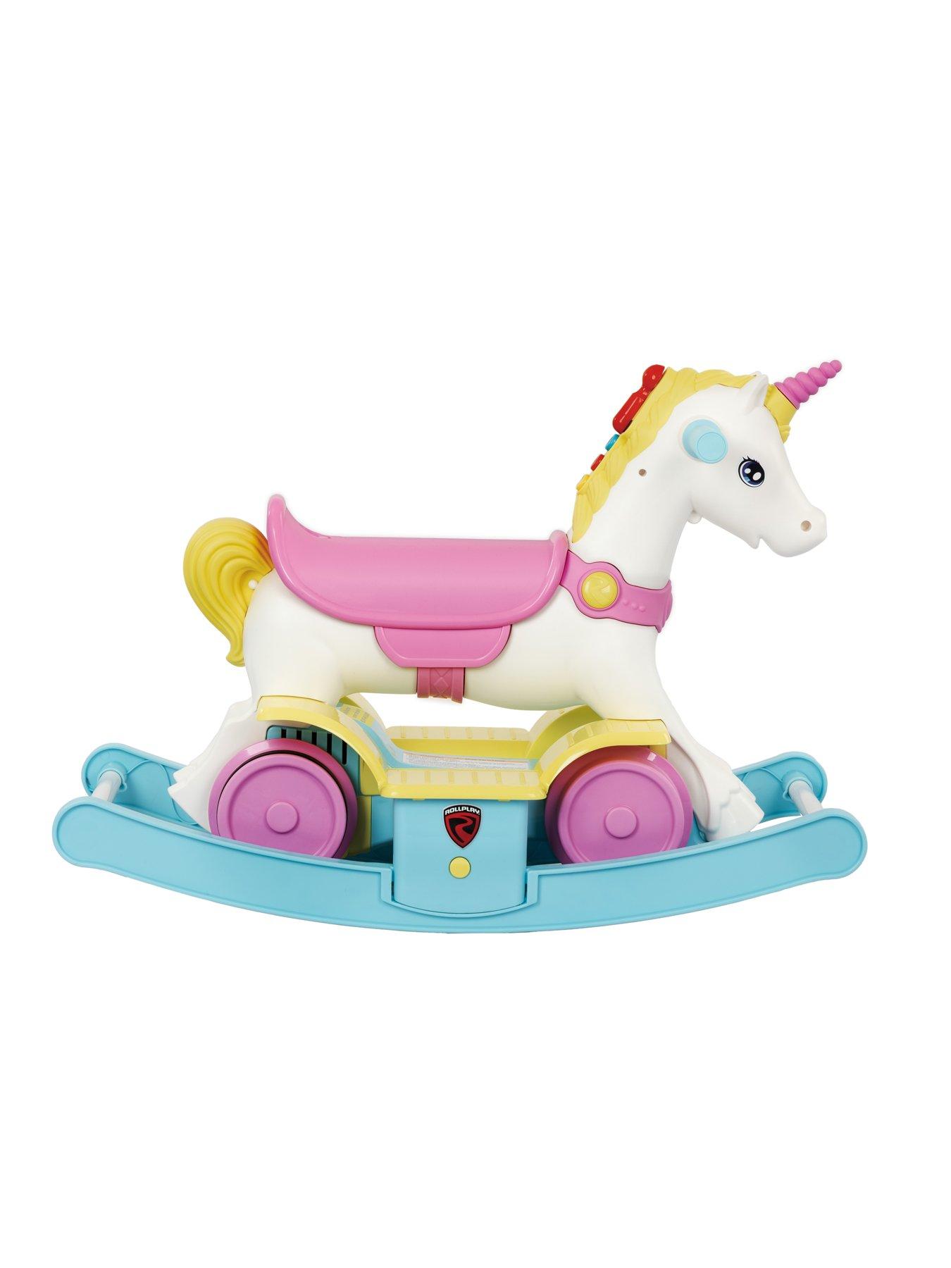 Image 4 of 8 of Rainbow Unicorn Train/Rocker 2-in-1 Ride-On
