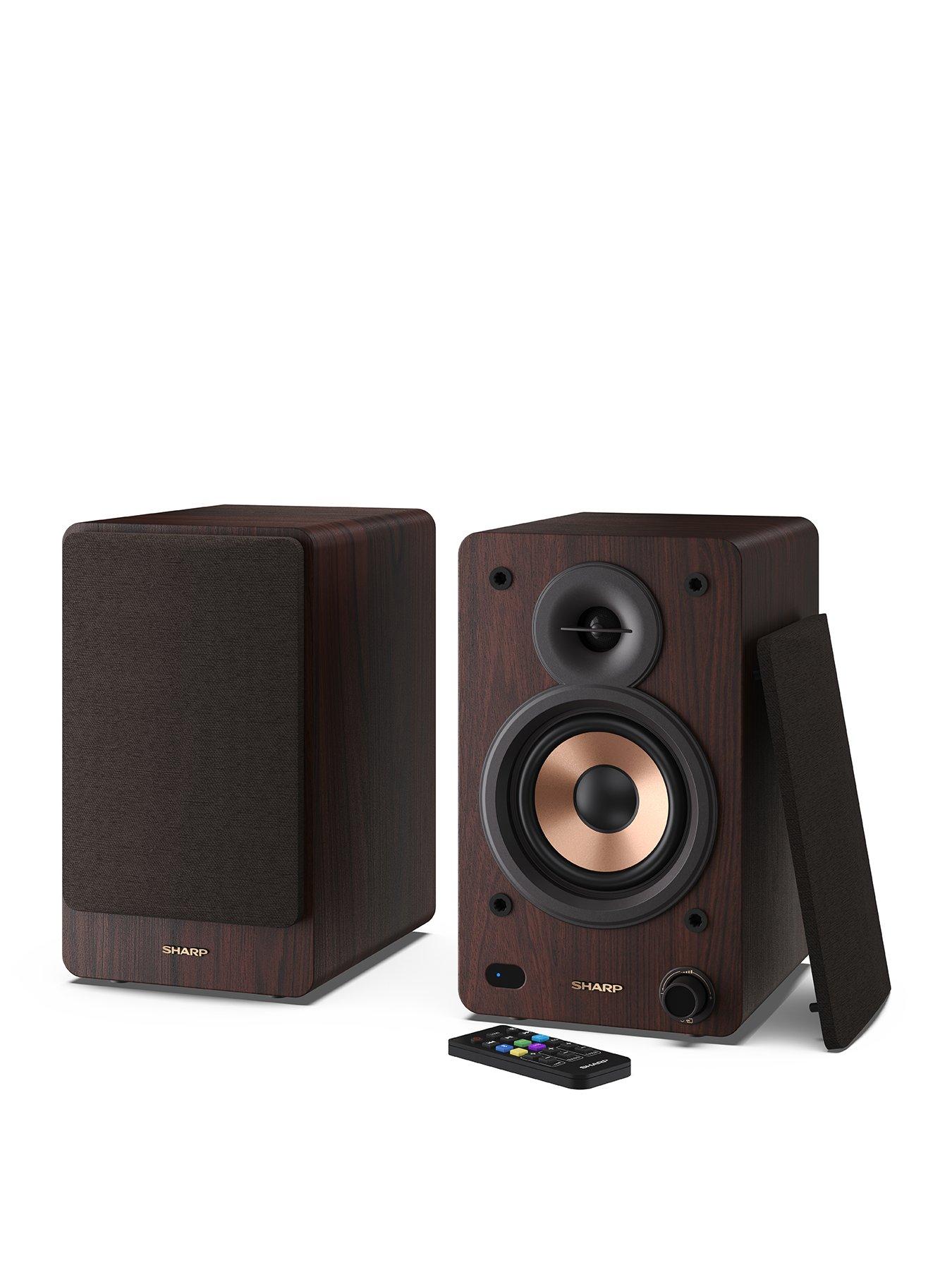 Image 1 of 6 of Sharp CP-SS30 BOOKSHELF SPEAKERS (BROWN)