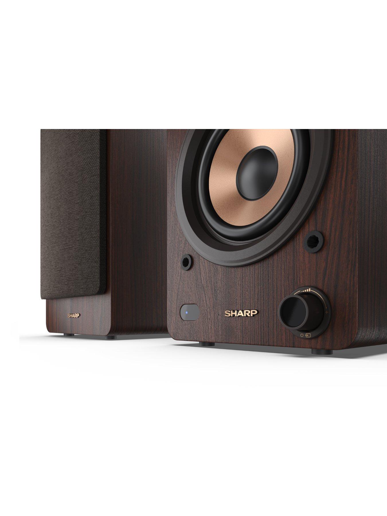 Image 2 of 6 of Sharp CP-SS30 BOOKSHELF SPEAKERS (BROWN)