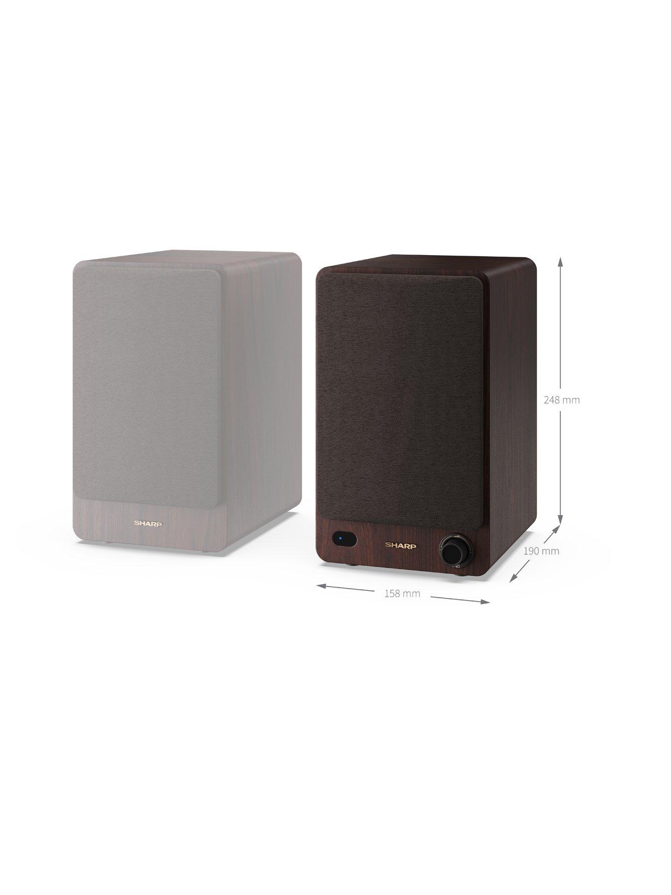 Image 3 of 6 of Sharp CP-SS30 BOOKSHELF SPEAKERS (BROWN)