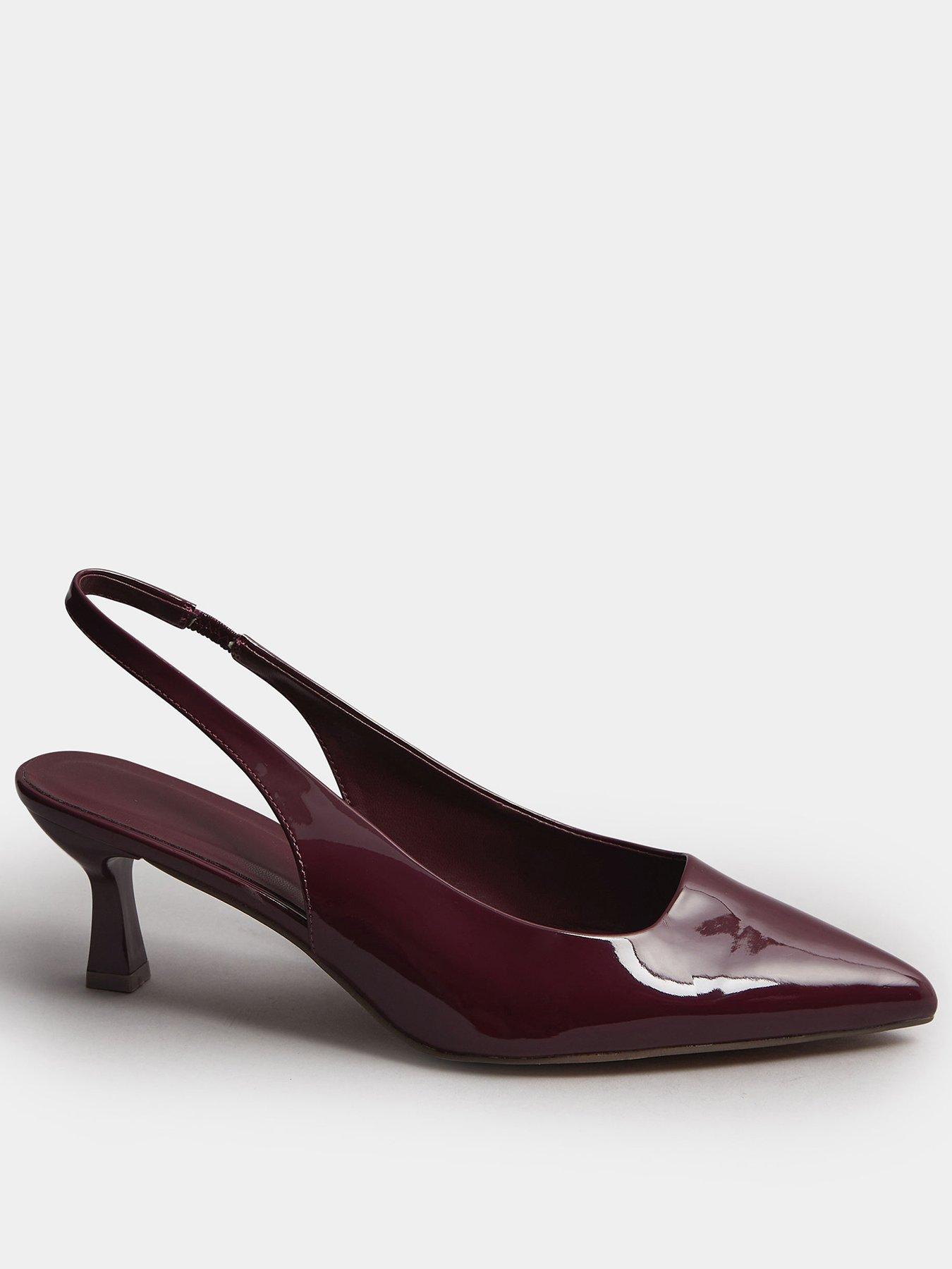 undefined Extra Wide Fit Patent Slingback Court Heel - Purple