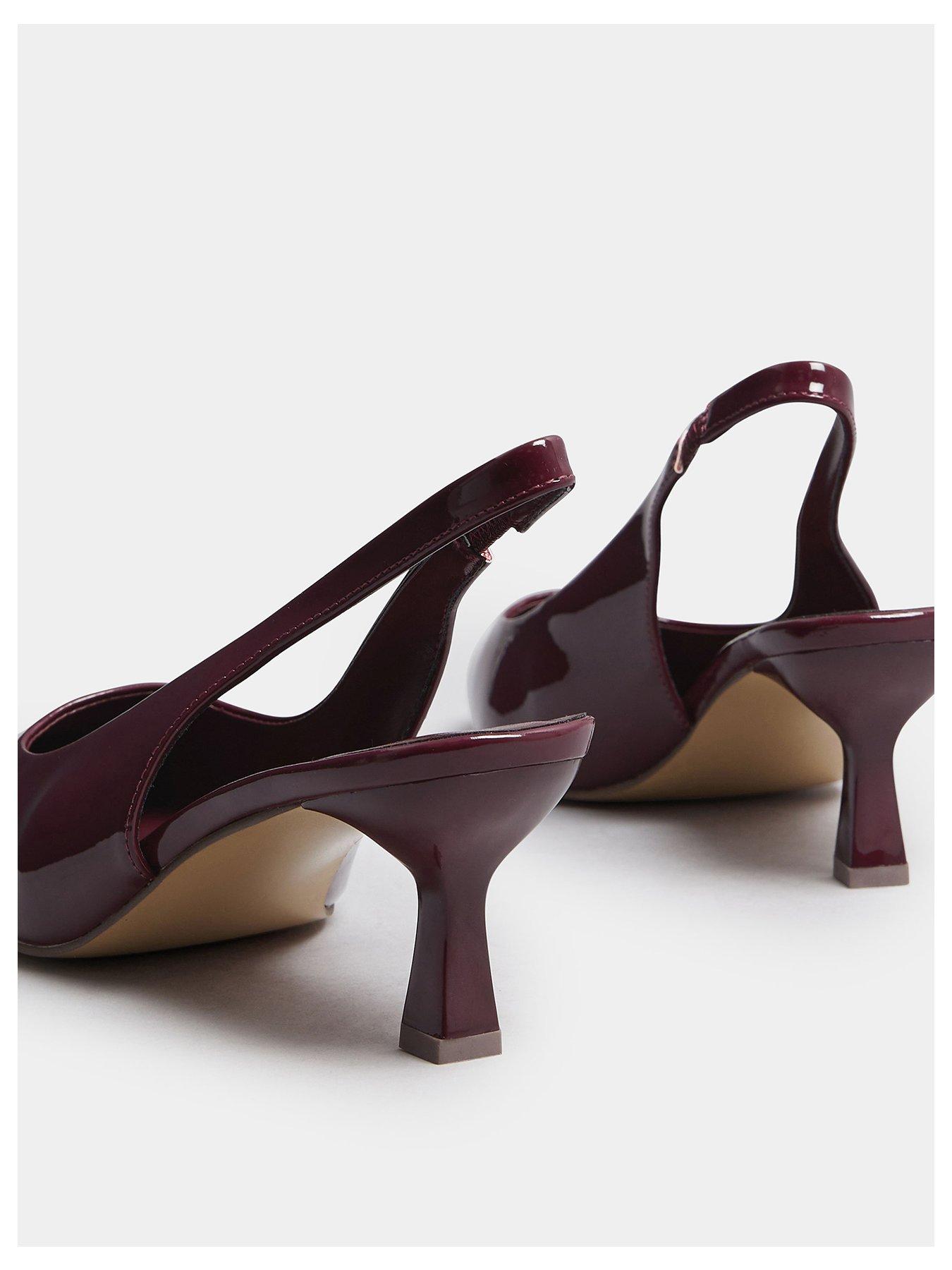 Image 3 of 4 of Yours Extra Wide Fit Patent Slingback Court Heel - Purple