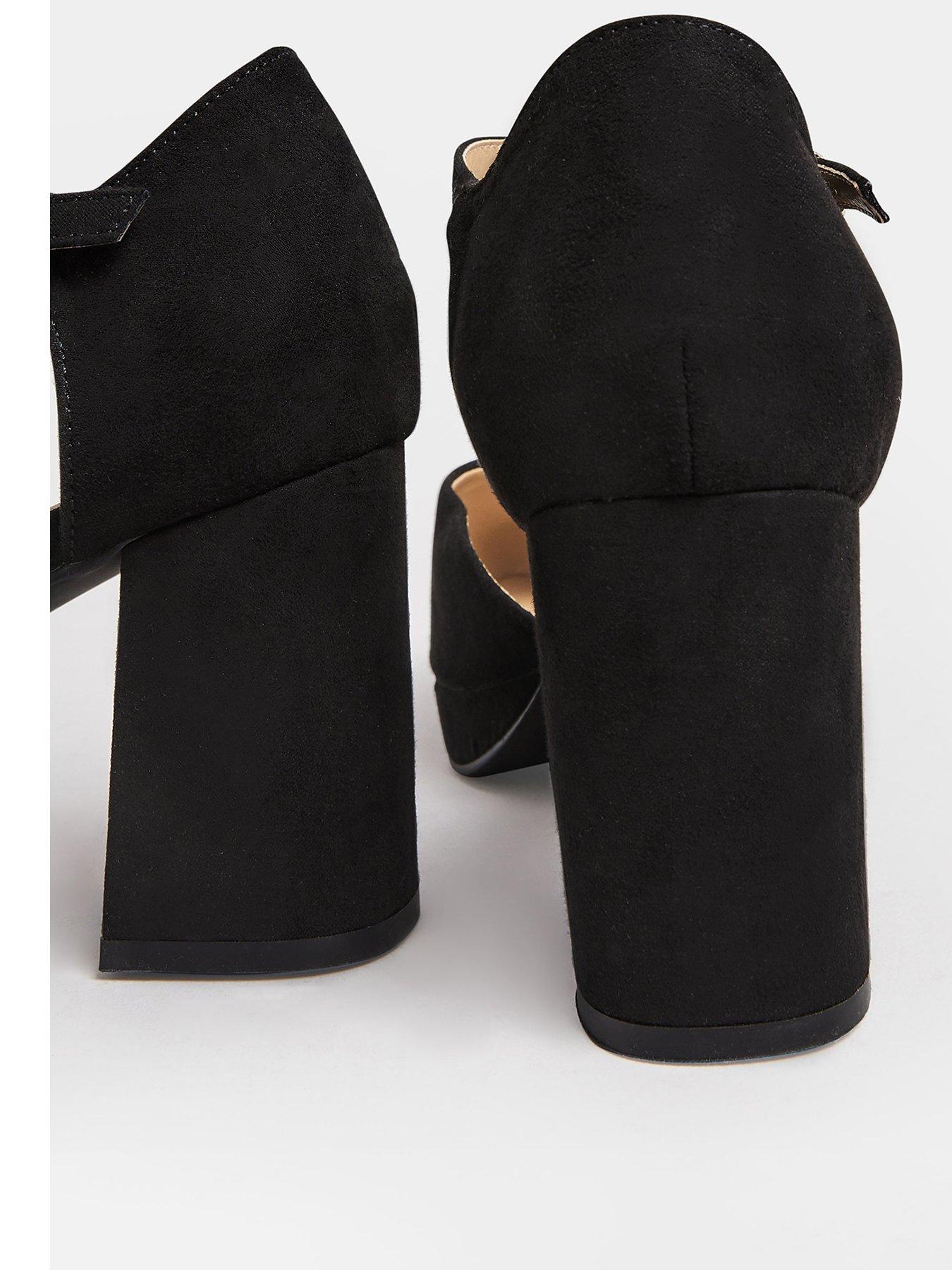 Image 3 of 4 of Yours Wide Fit Platform Court Shoe - Black