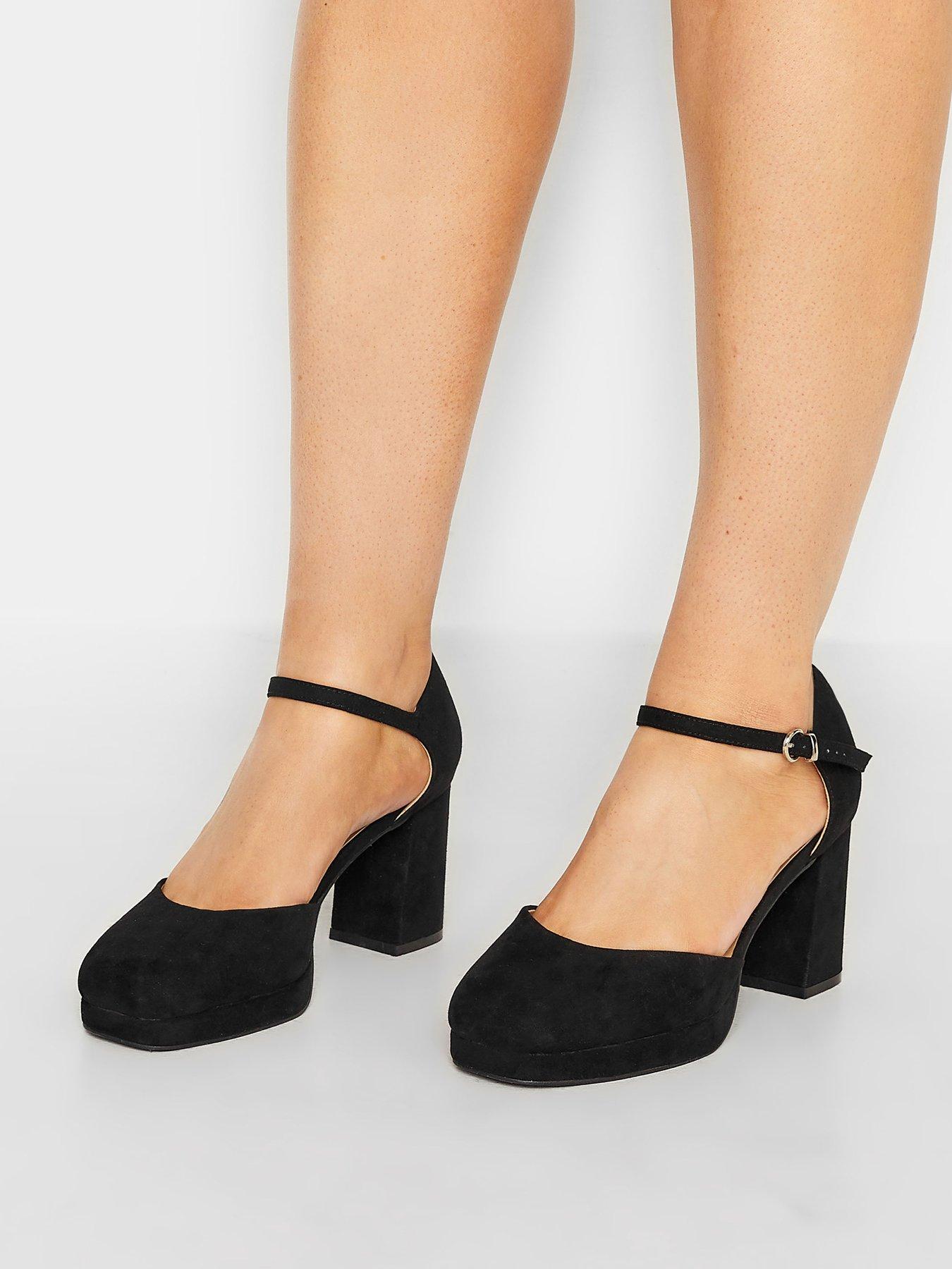 Image 4 of 4 of Yours Wide Fit Platform Court Shoe - Black