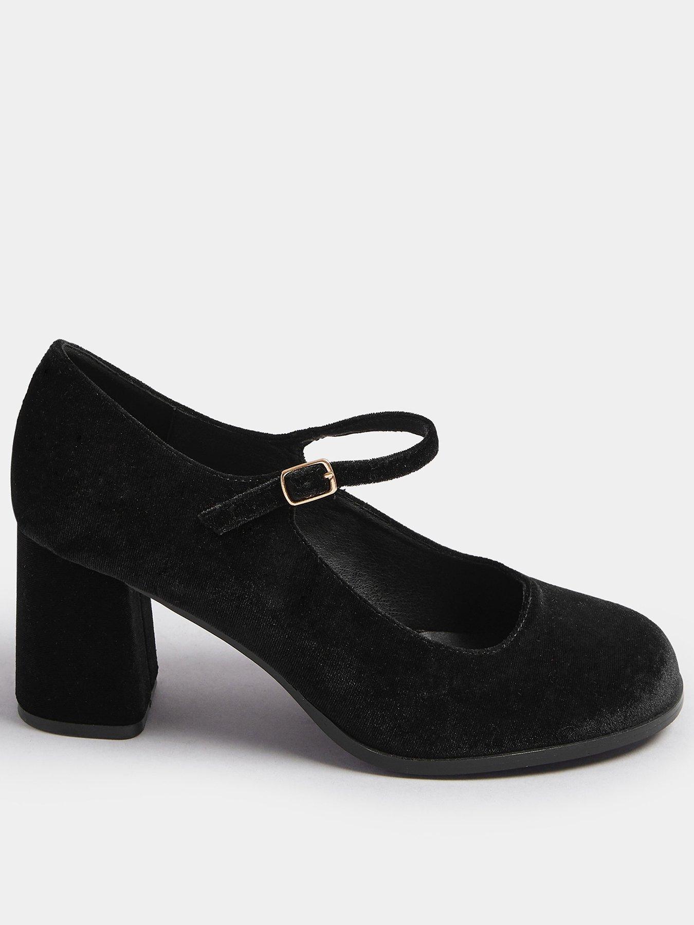 Yours Extra Wide Fit Velvet Mary Jane - Black