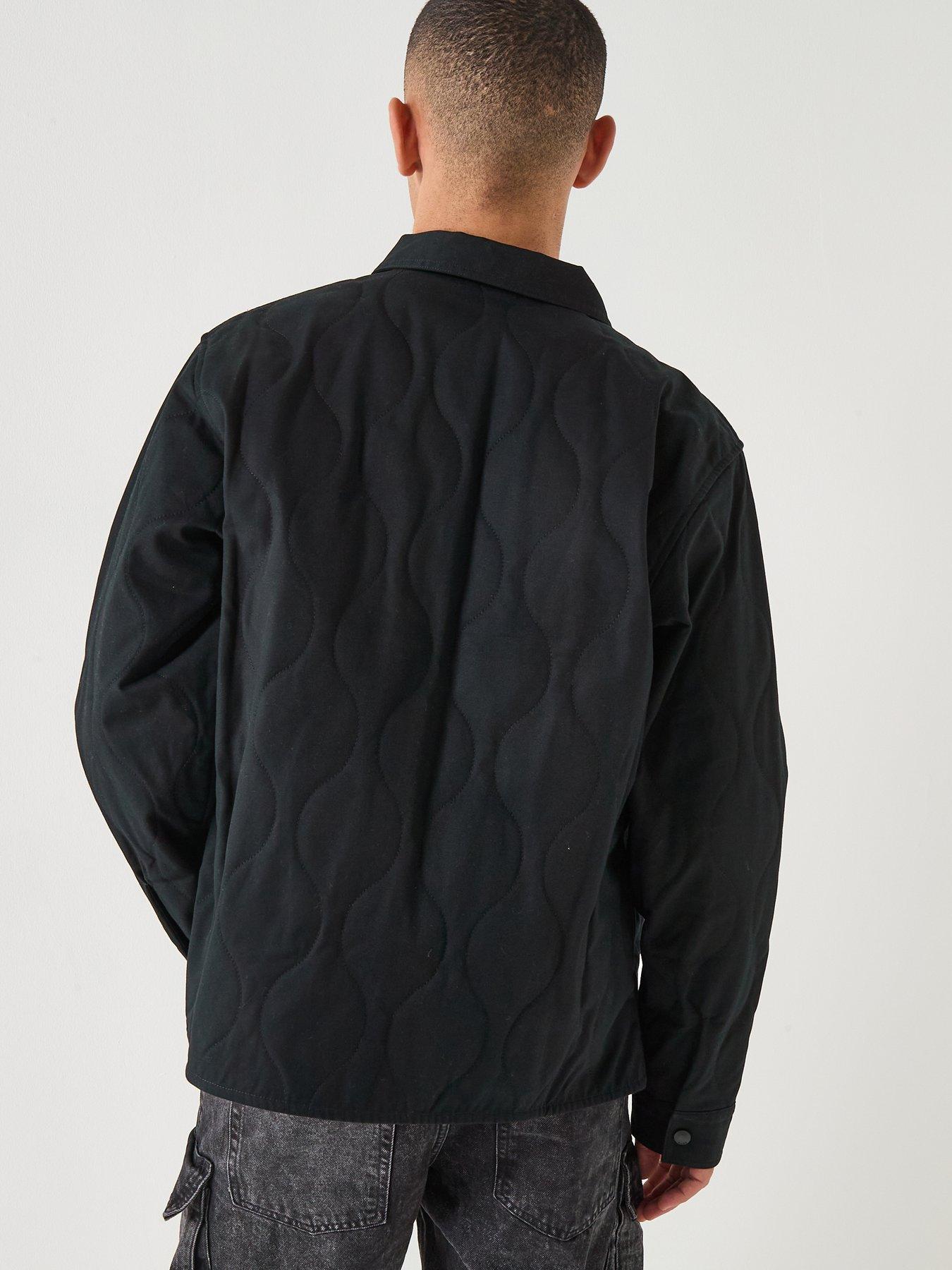 Image 2 of 6 of HUGO Blue Ebey Relaxed Fit Quilted Zip Jacket - Black