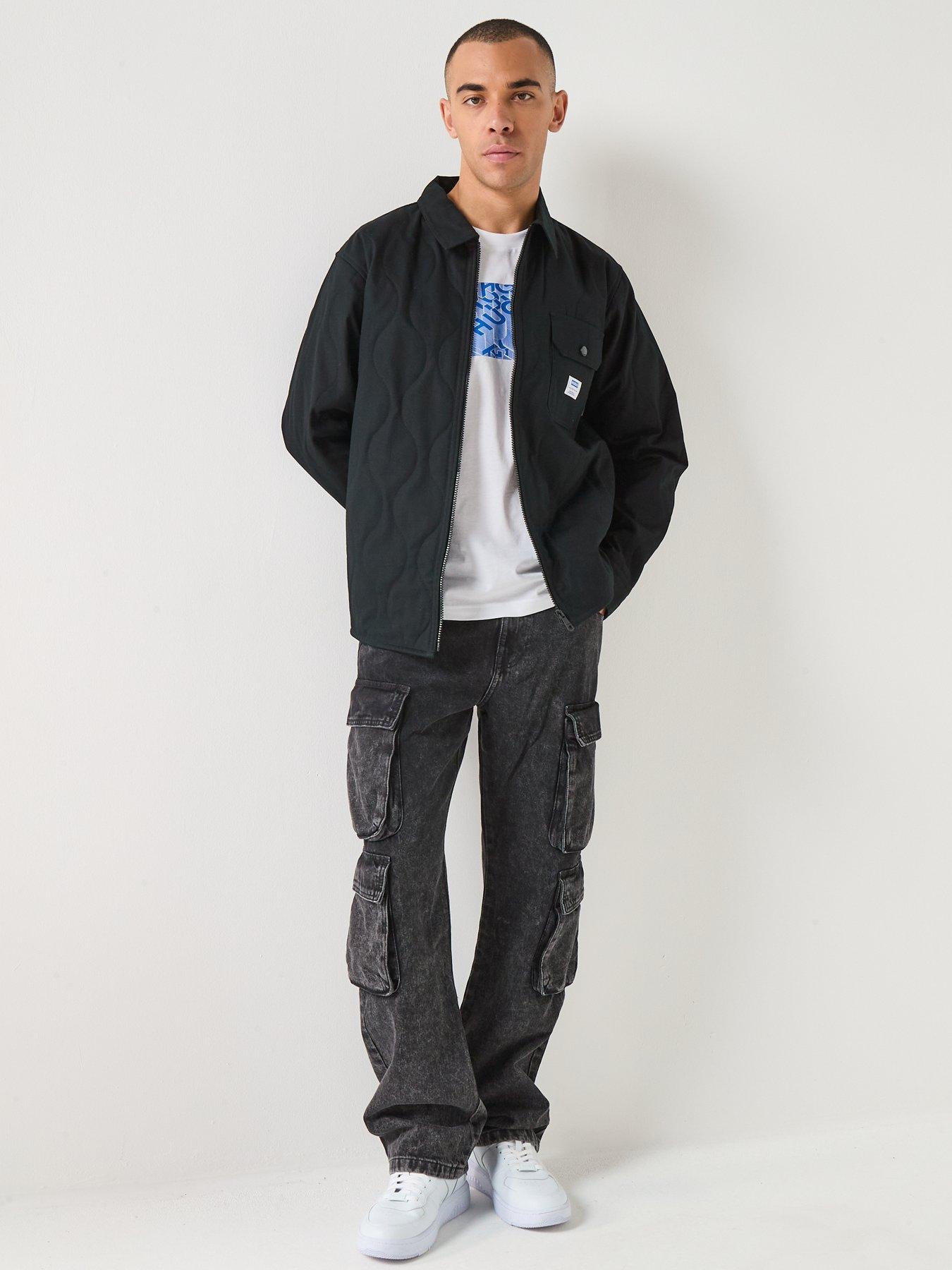 Image 3 of 6 of HUGO Blue Ebey Relaxed Fit Quilted Zip Jacket - Black