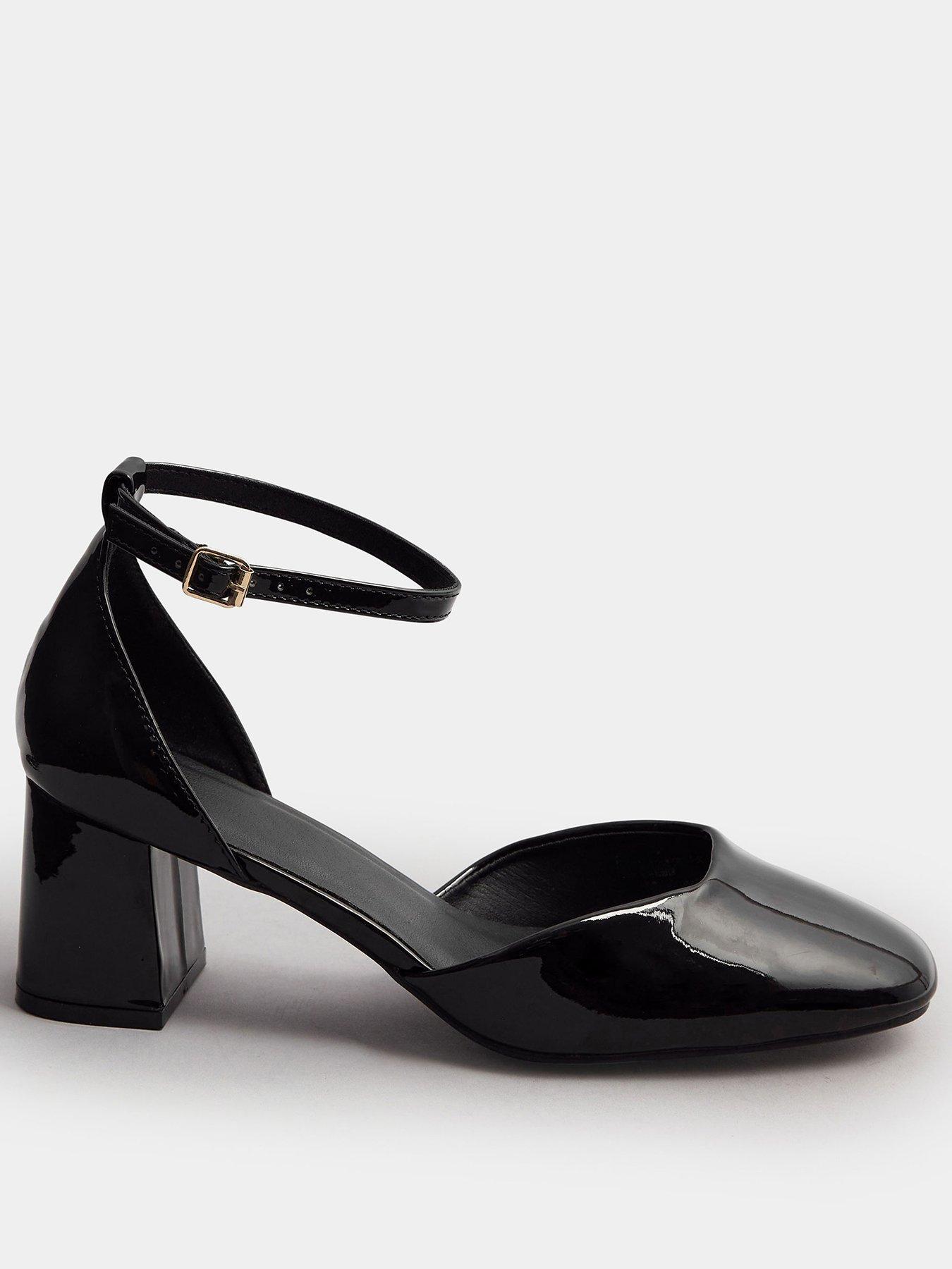undefined Extra Wide Fit Two Part Block Heel Mary Jane - Black