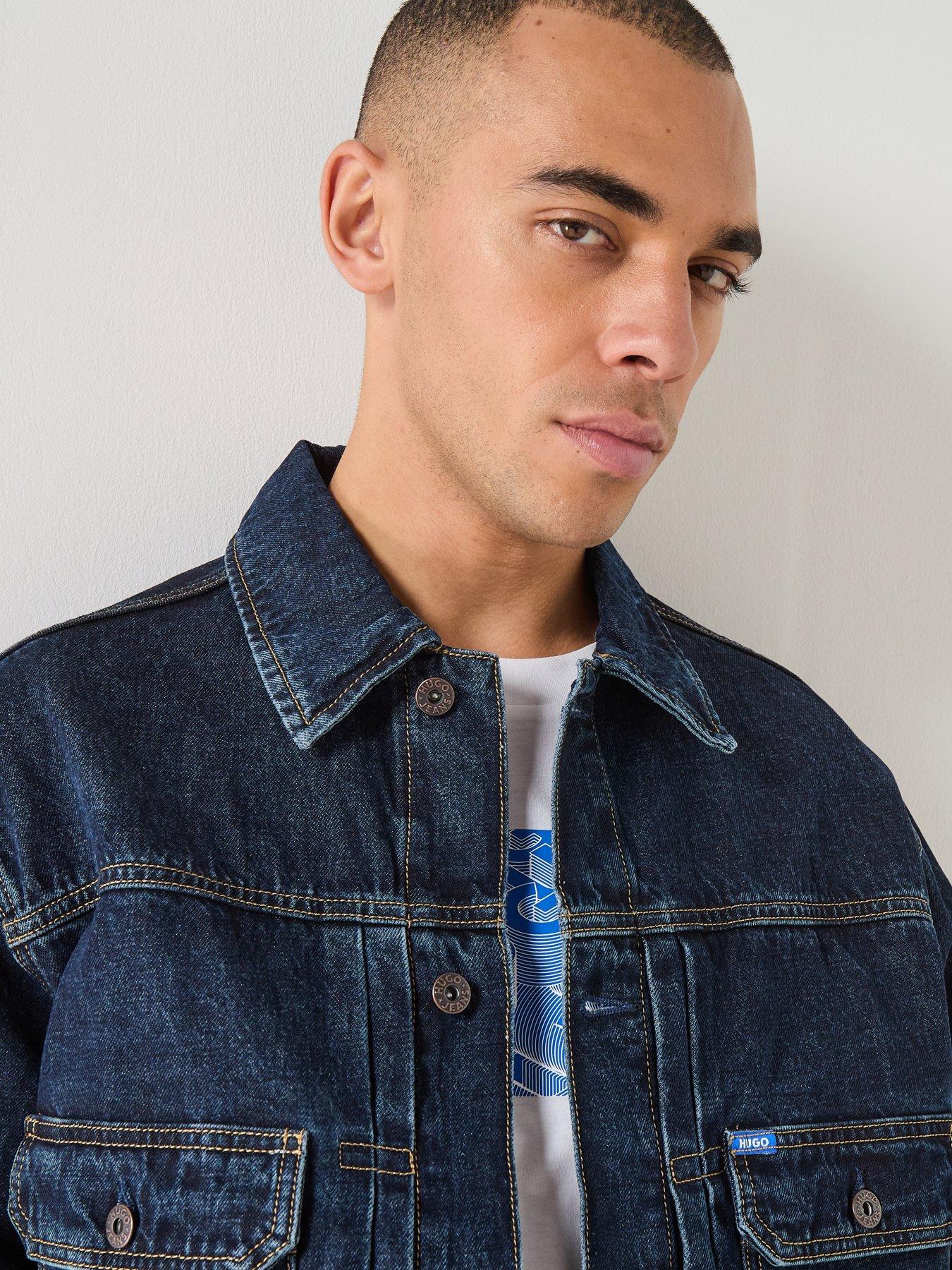  image of hugo-blue-nial-denim-jacket-dark-blue