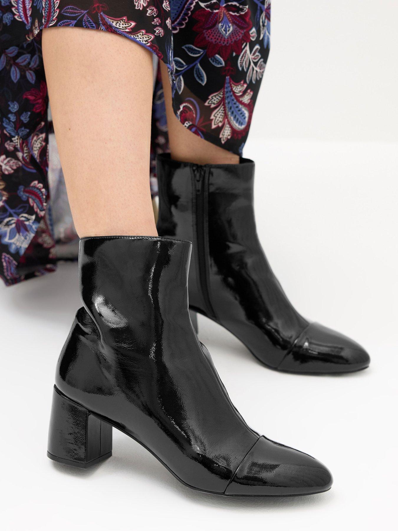 Image 4 of 4 of Long Tall Sally Patent Block Heel Boot - Black