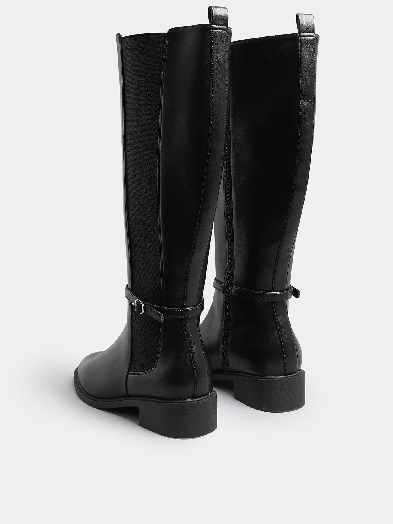 Image 3 of 4 of Yours Extra Wide Fit Elastic Riding Boot - Black