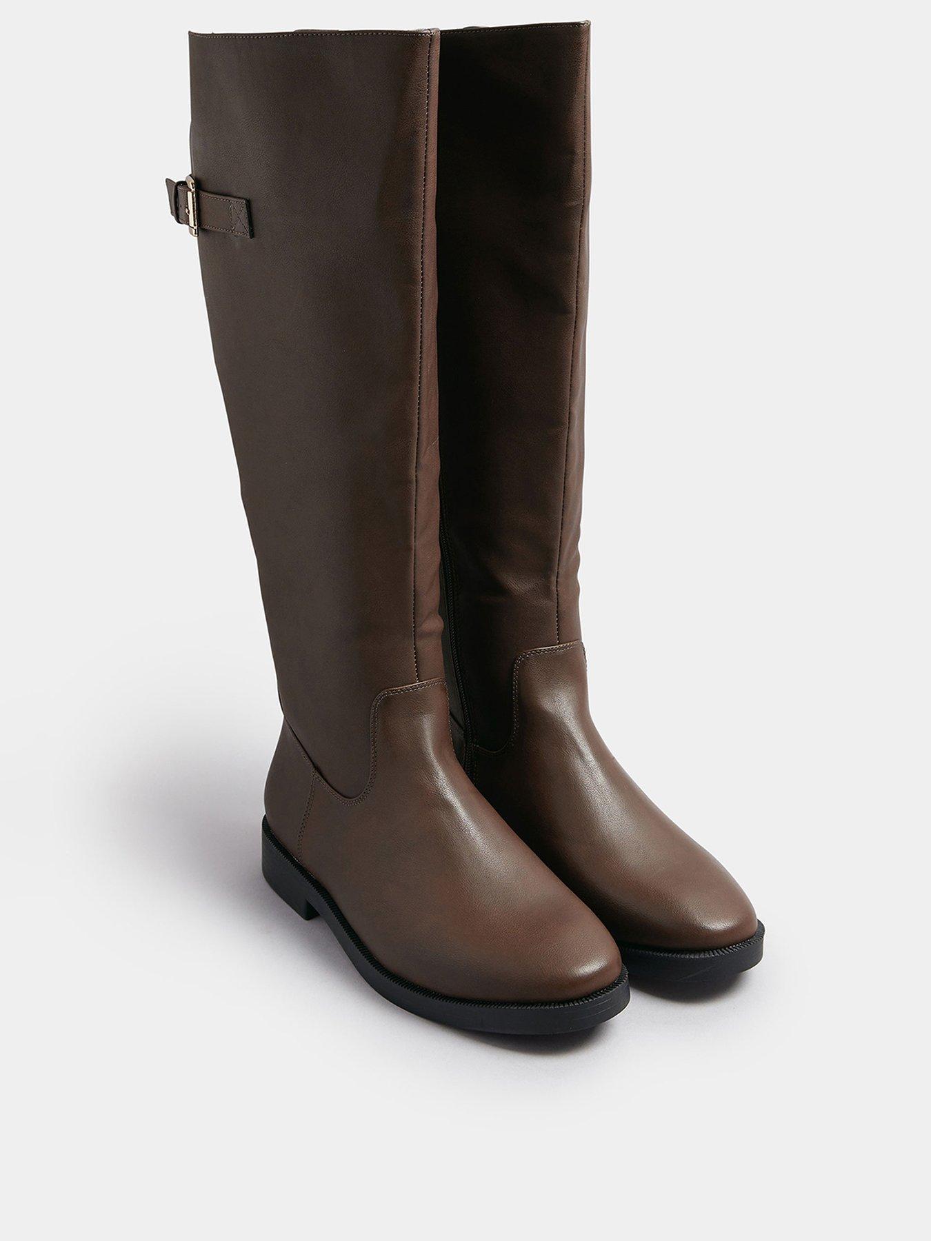 Image 2 of 4 of Yours Extra Wide Fit Metal Buckle Boot - Brown