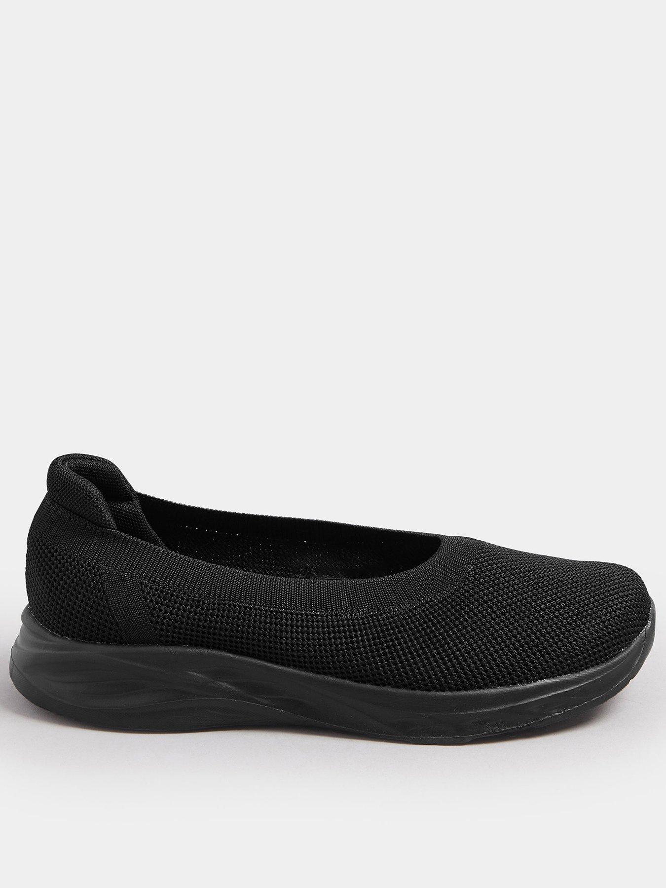 undefined Extra Wide Fit Knitted Ballet Trainer - Black