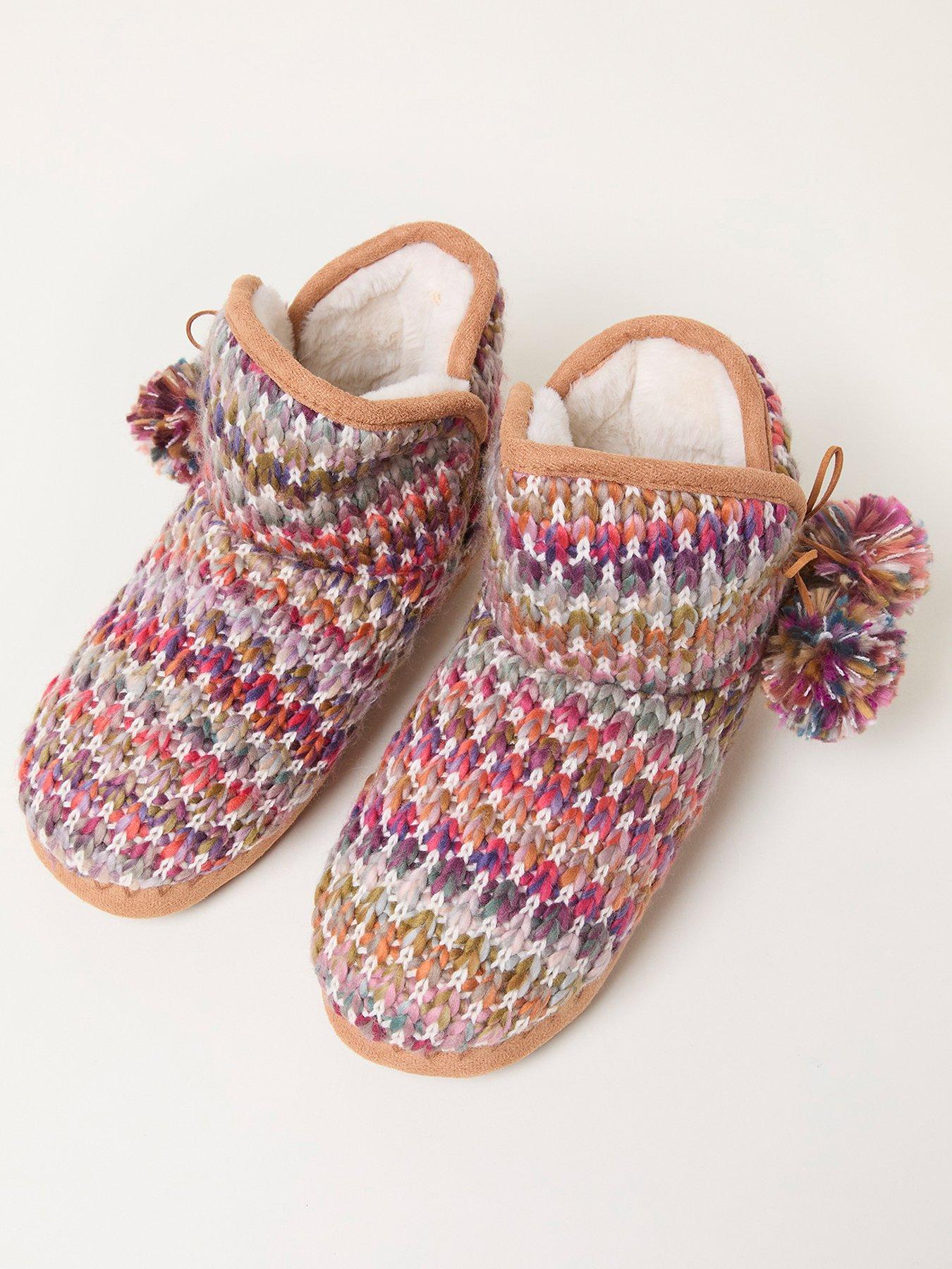Image 2 of 3 of FatFace Sara Knit Slipper - Pink