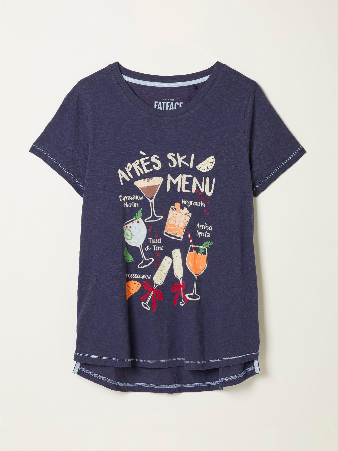 Image 5 of 5 of FatFace Apres Ski Graphic T-Shirt - Navy