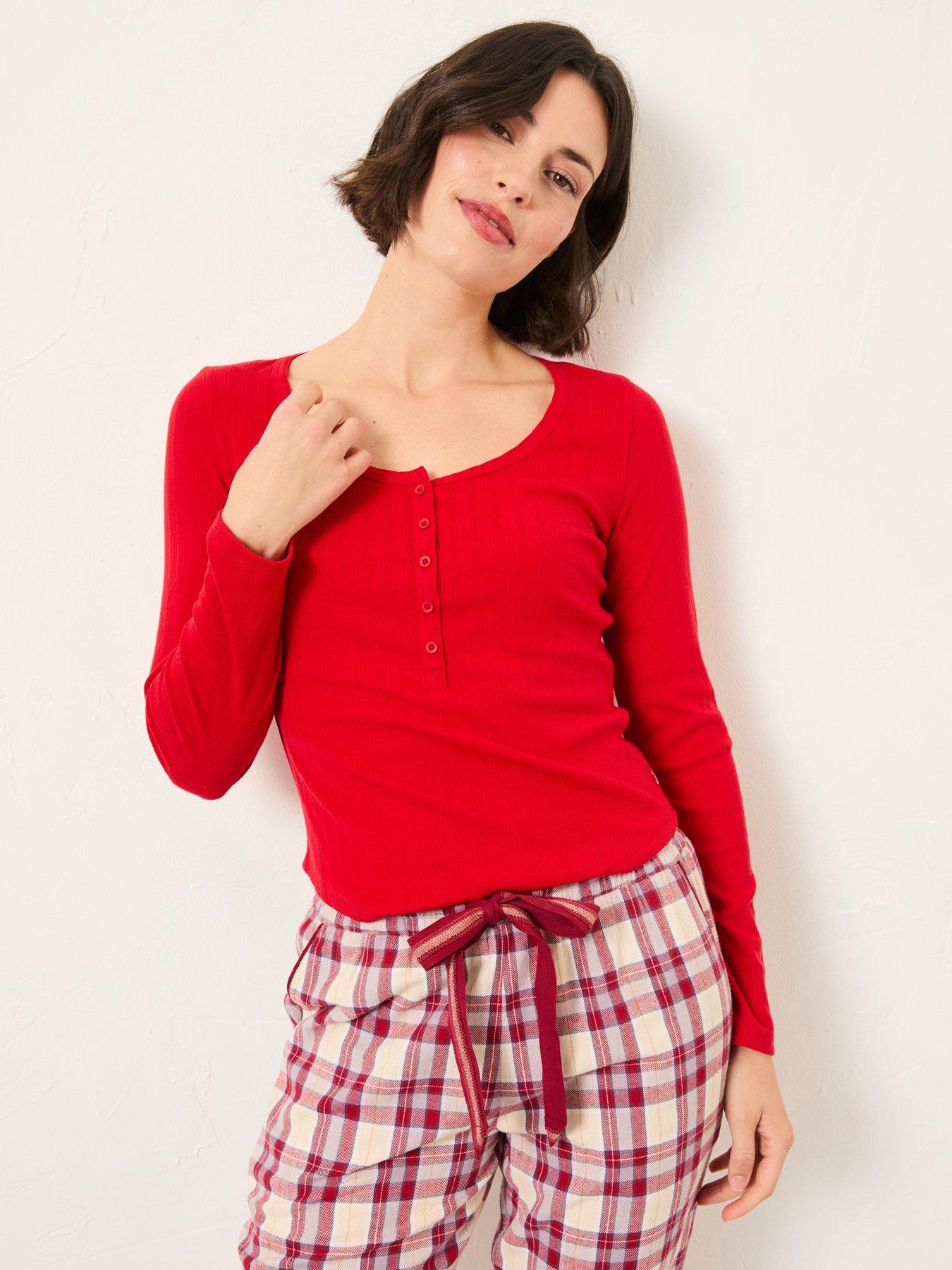  image of fatface-hattie-henley-top-red
