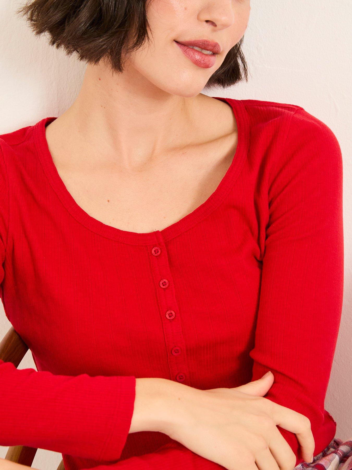  image of fatface-hattie-henley-top-red