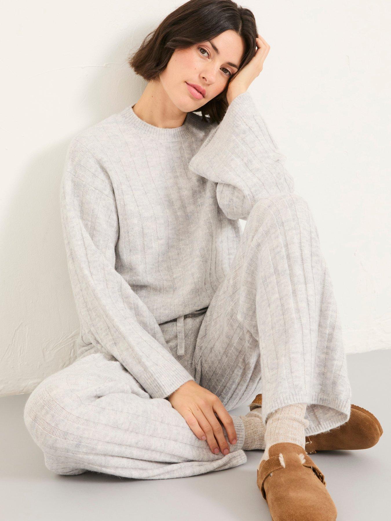  image of fatface-knit-lounge-jumper-grey
