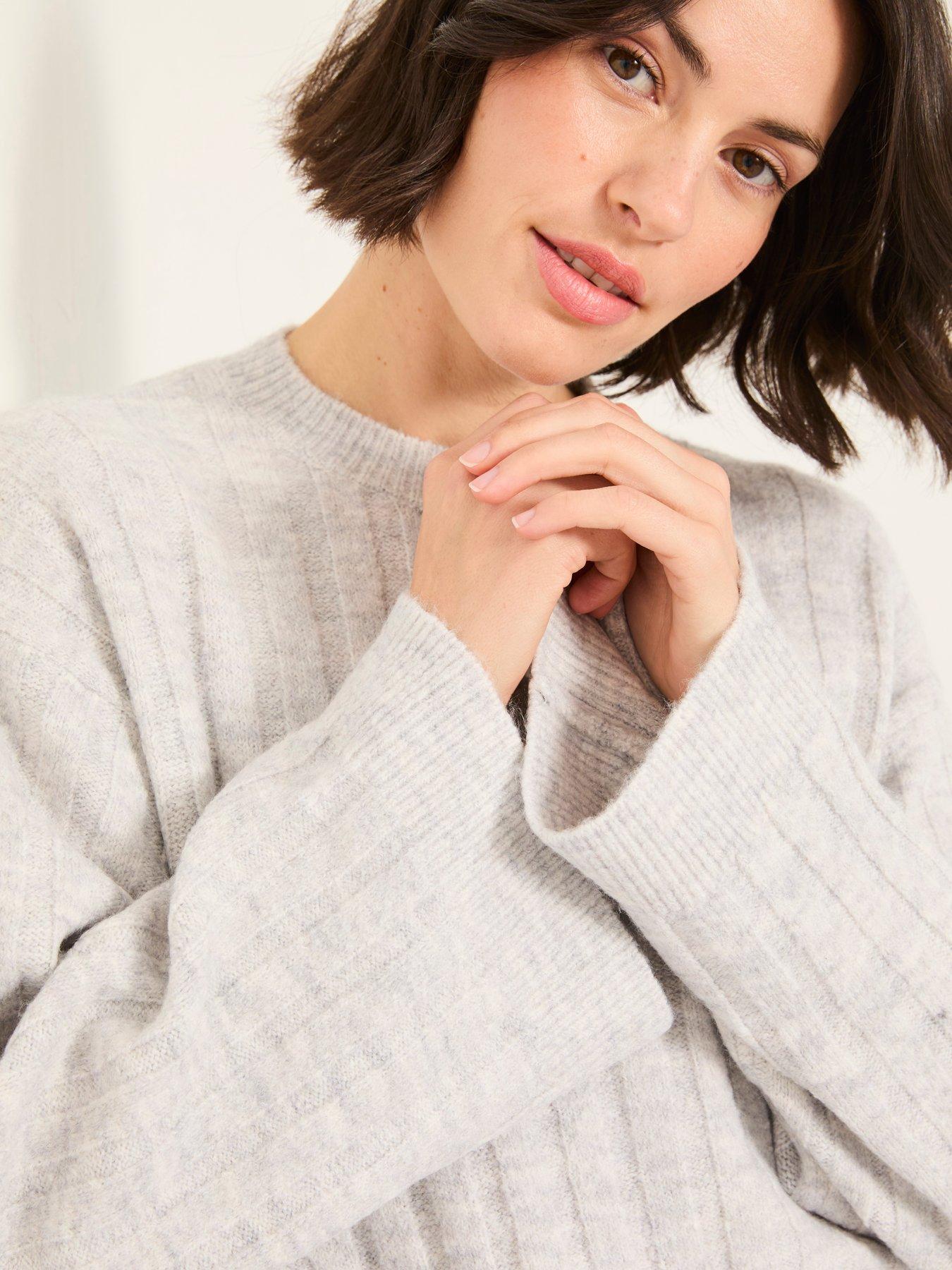  image of fatface-knit-lounge-jumper-grey